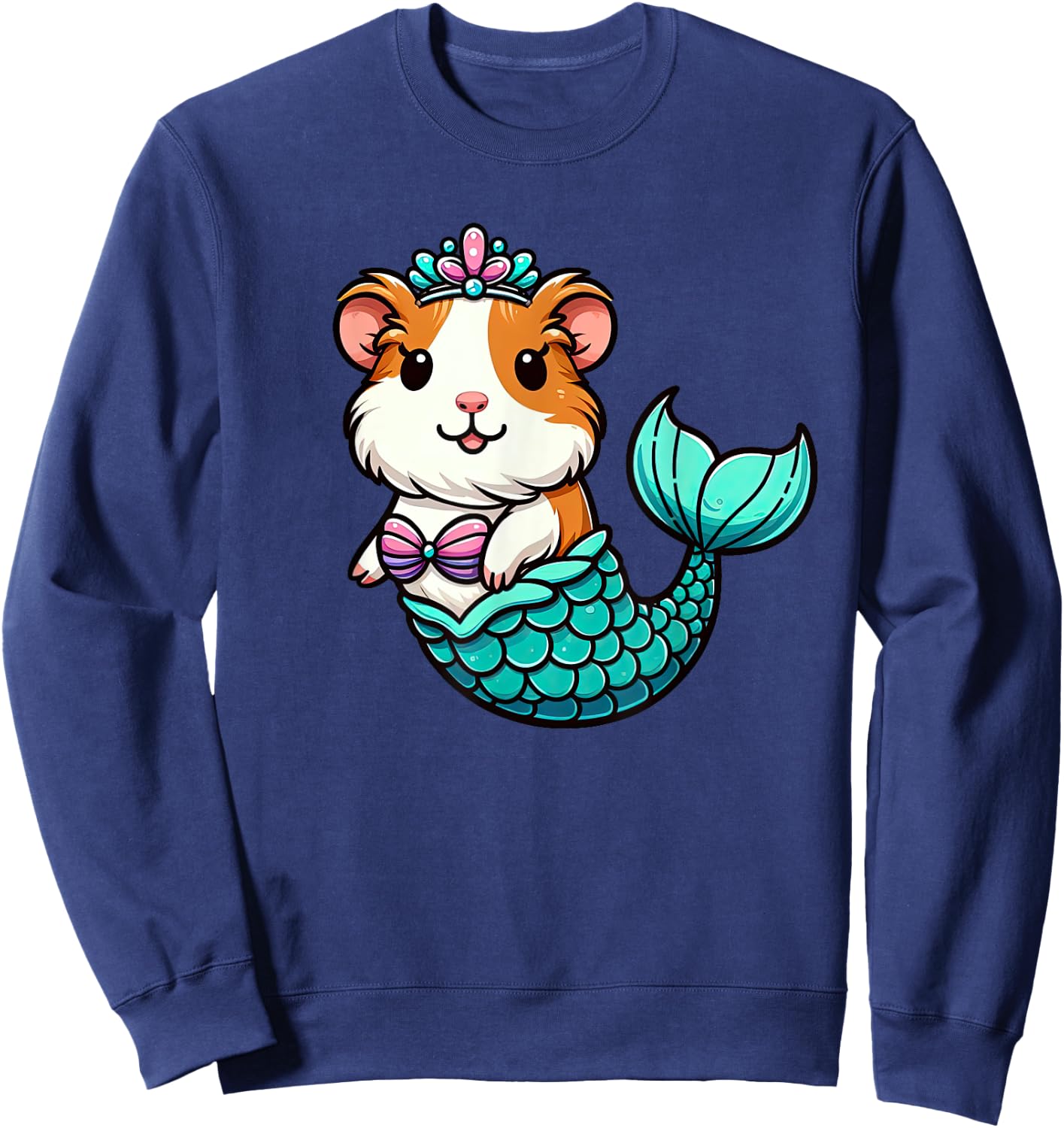 Guinea Pig Mermaid Pet Funny Mythical Creature Sweatshirt - Sweatshirt | Navy