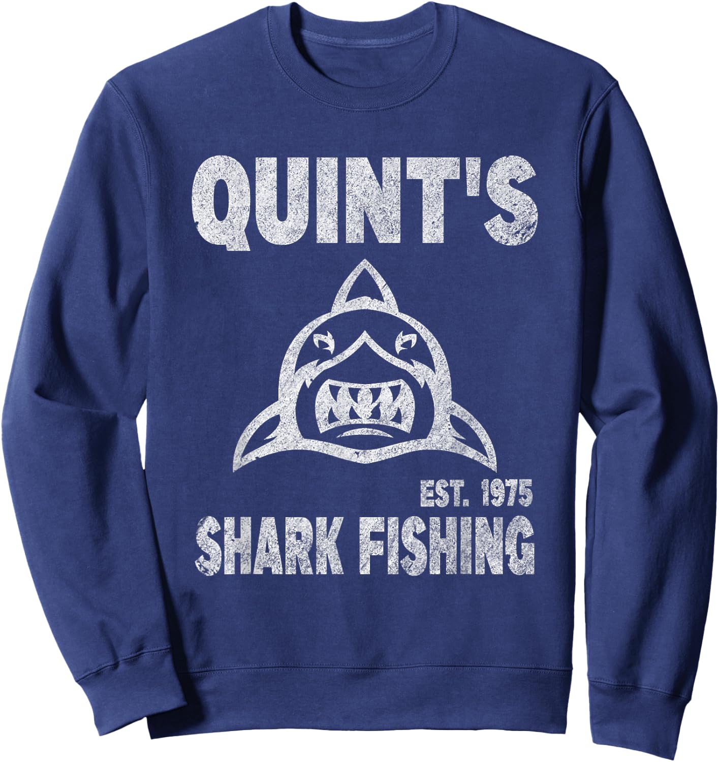 Vintage Quint's Shark Fishing 1975 Retro Sweatshirt - Sweatshirt | Navy
