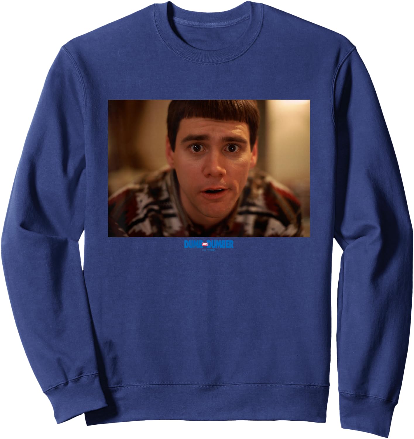 Dumb and Dumber Iconic Lloyd Christmas Big Chest Portrait Sweatshirt - Sweatshirt | Navy