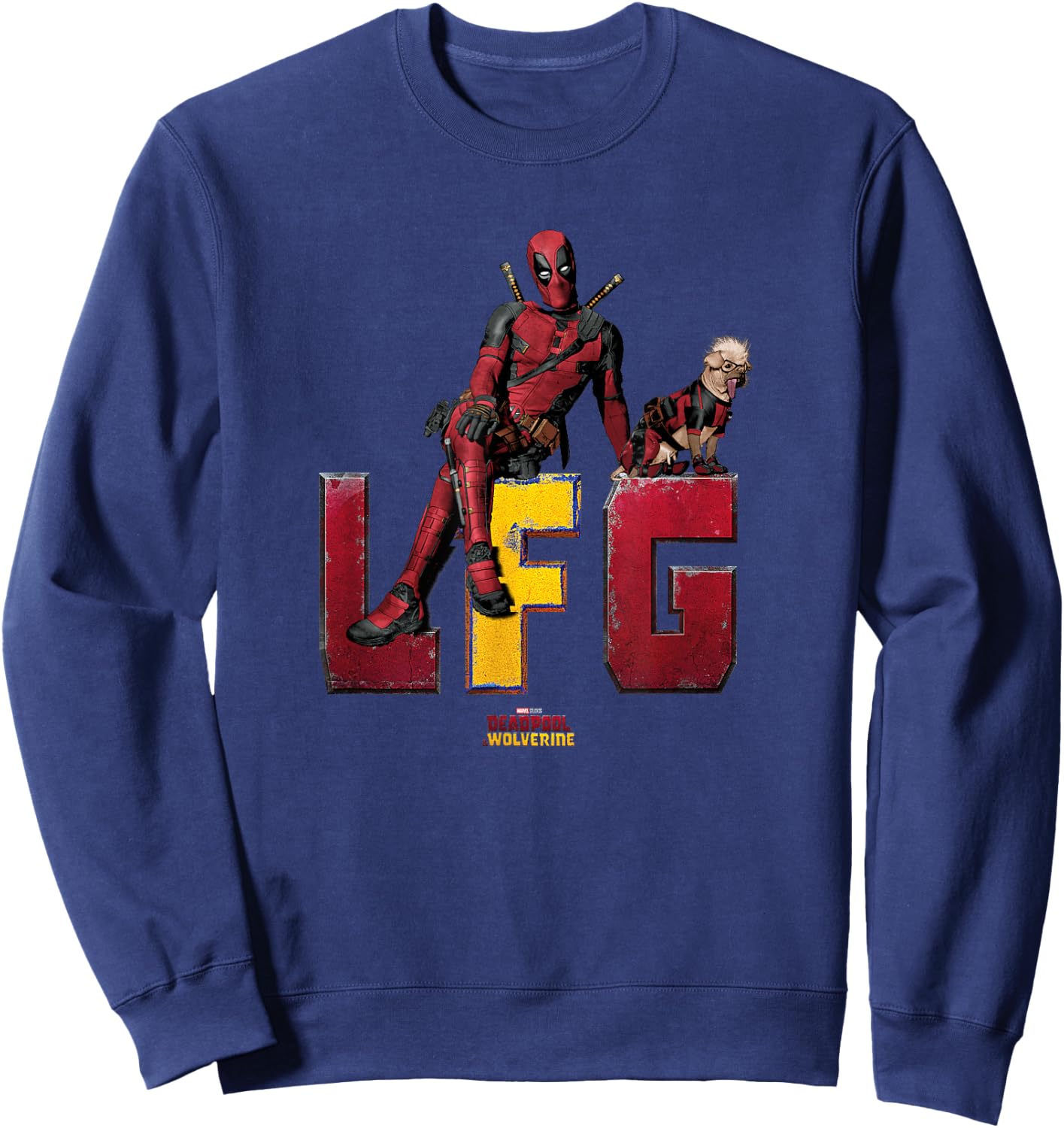 Marvel Deadpool & Wolverine LFG Deadpool & Dogpool Logo Sweatshirt - Sweatshirt | Navy