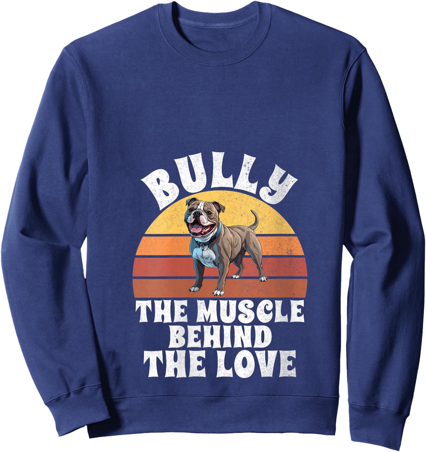 Bully The Muscle Behind the Love American Bully V-Neck Sweatshirt - Sweatshirt | Navy