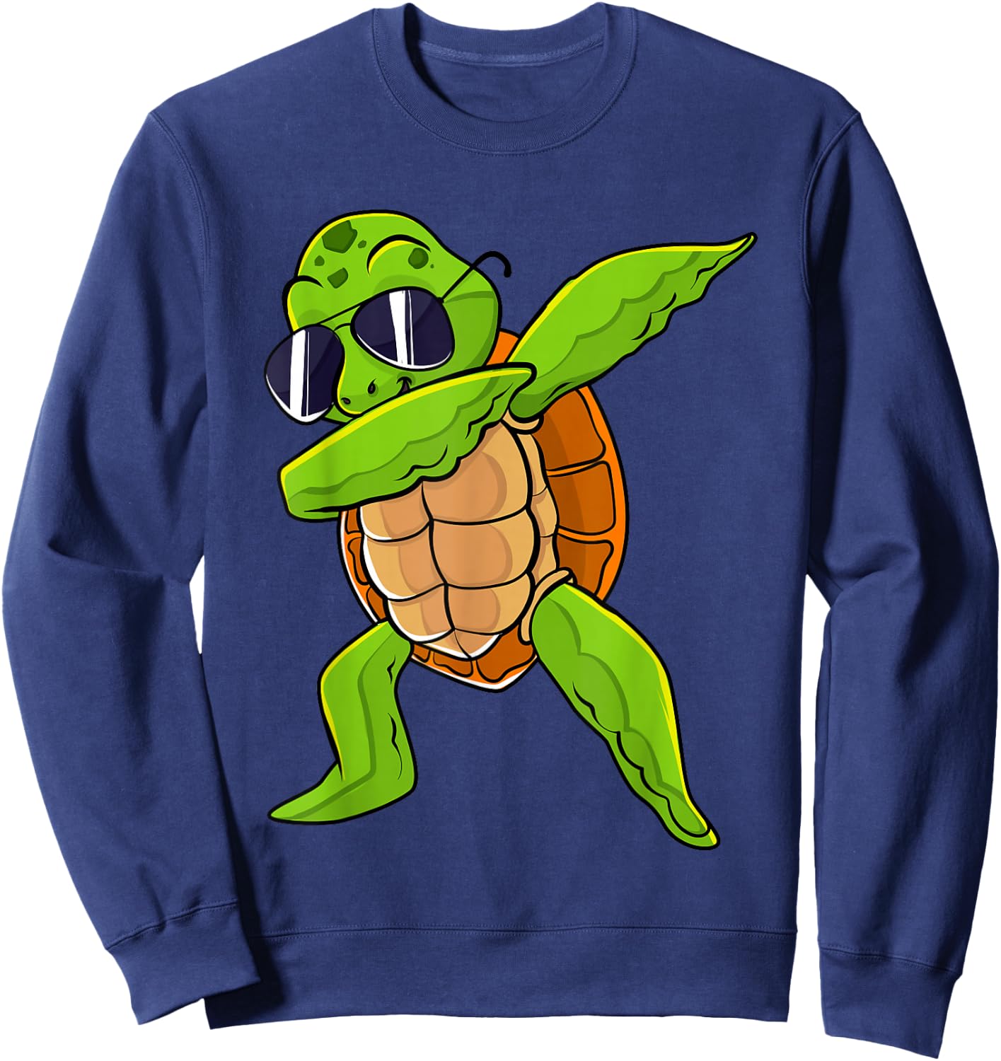 Dabbing Sea Turtle Animal Lover Save The Turtles Sweatshirt - Sweatshirt | Navy