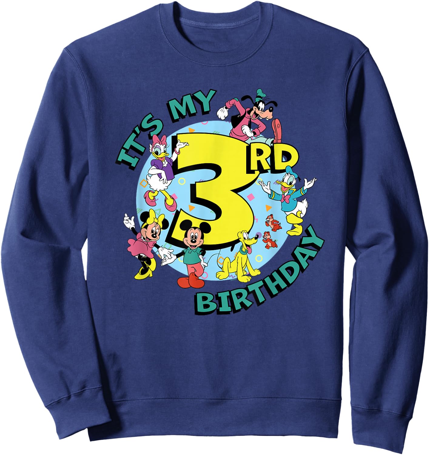 Disney Mickey and Friends It's My Third 3rd Birthday Sweatshirt - Sweatshirt | Navy