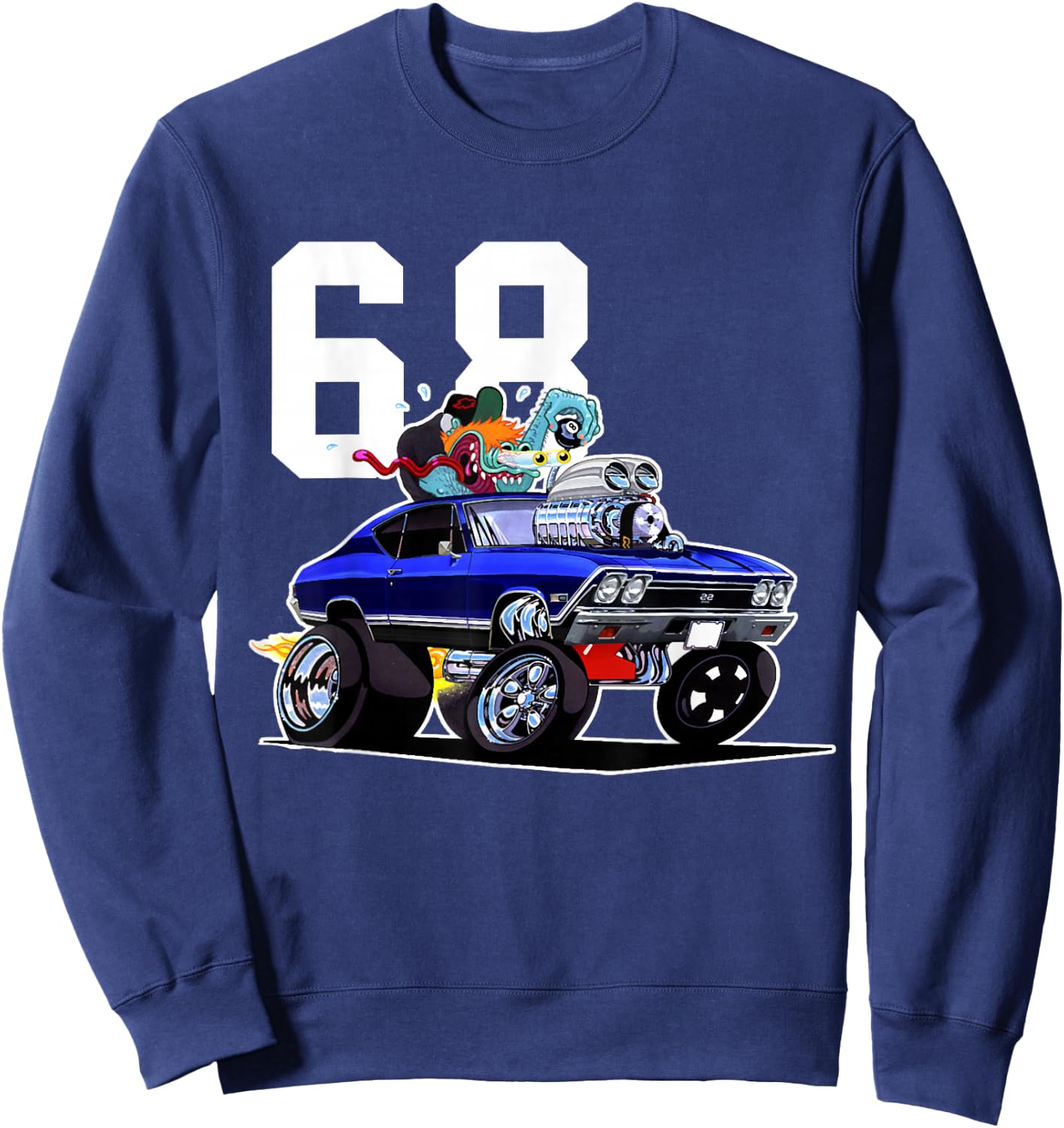 1968 68 Chevelle SS Trending Chevys Muscle Car Funny Sweatshirt - Sweatshirt | Navy