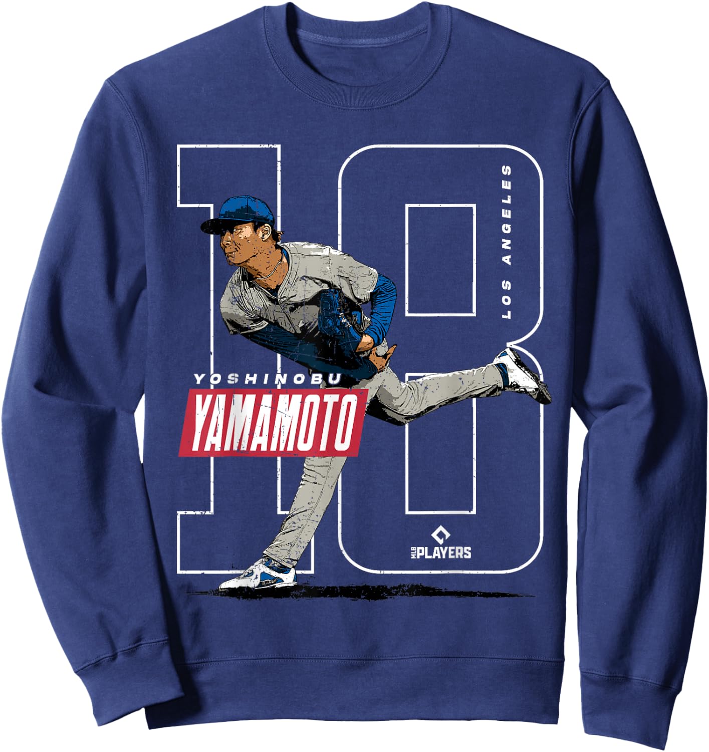 Yoshinobu Yamamoto | Baseball MLB Players | MLBYAM3005 Sweatshirt - Sweatshirt | Navy