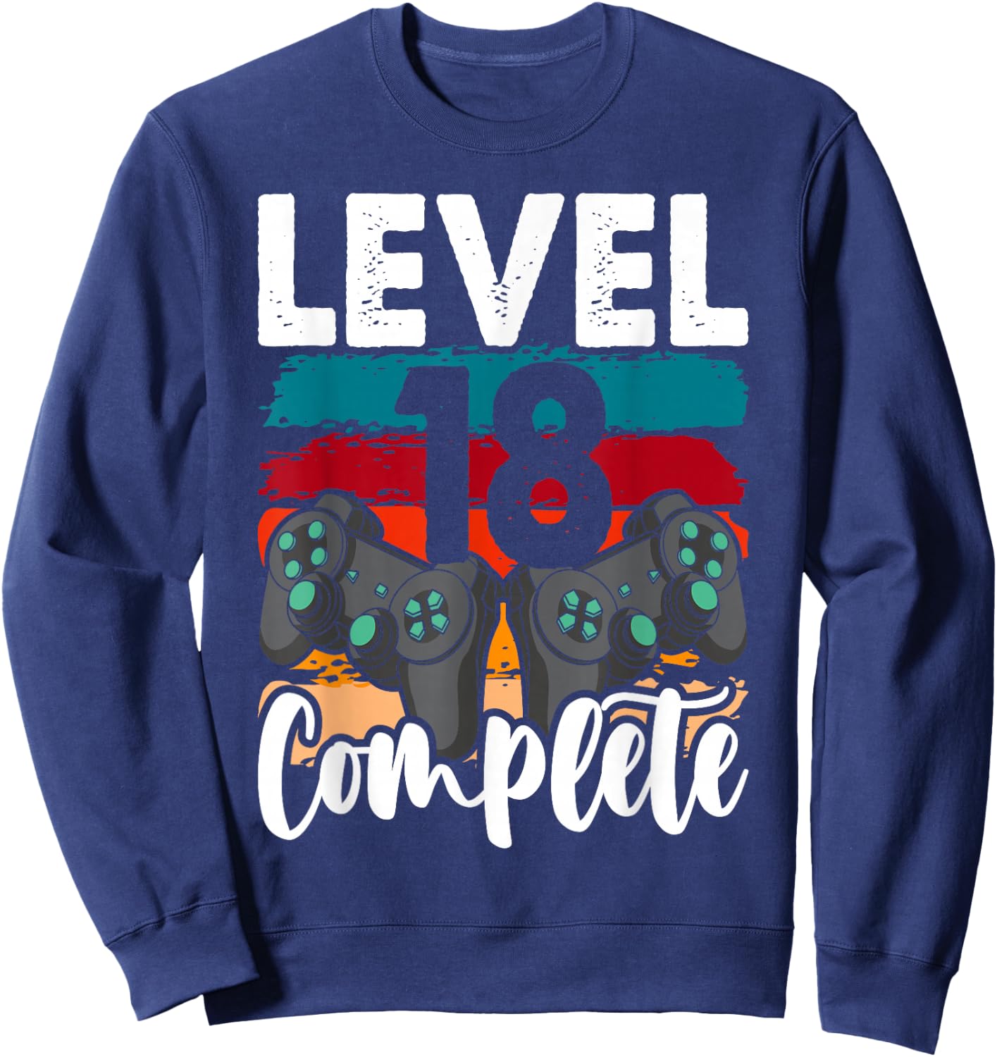 Level 18 Complete Vintage 18th Wedding Anniversary Sweatshirt - Sweatshirt | Navy