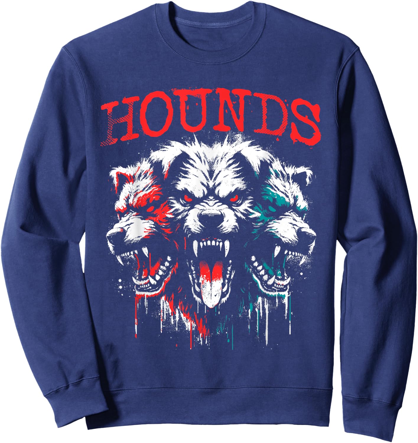 Cerberus - Creepy Three-Headed Hound Of Haides Halloween Sweatshirt - Sweatshirt | Navy