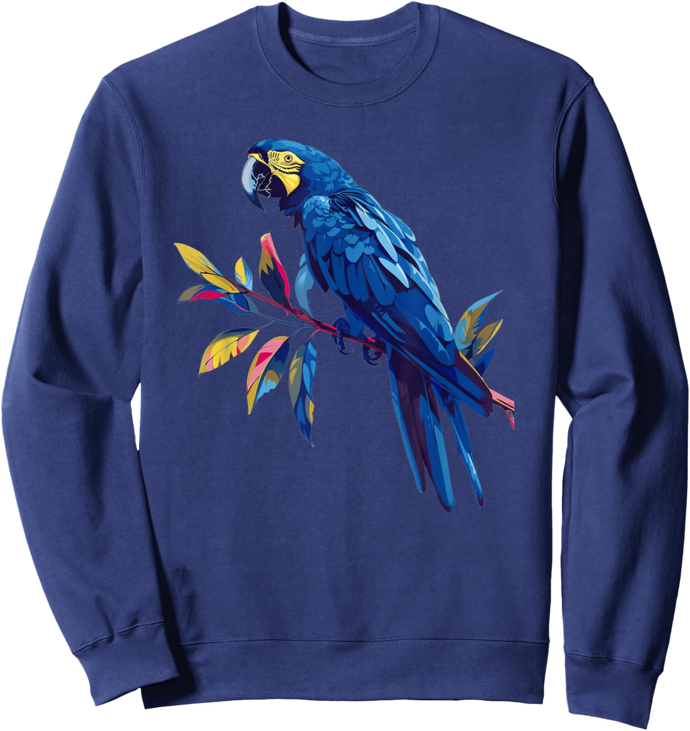 Hyacinth Macaw Retro Sweatshirt - Sweatshirt | Navy