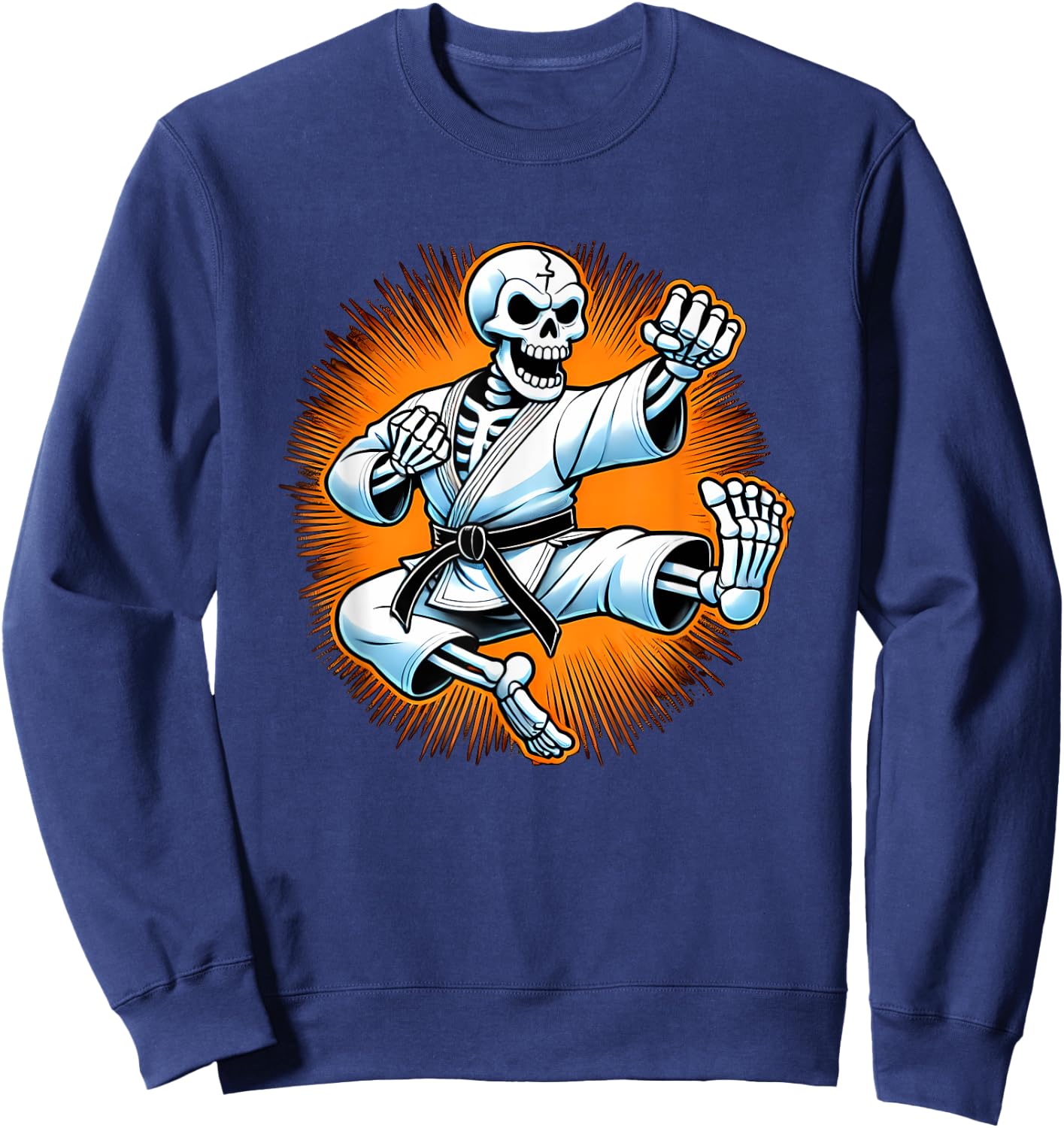 Halloween Skeleton Karate Sweatshirt - Sweatshirt | Navy