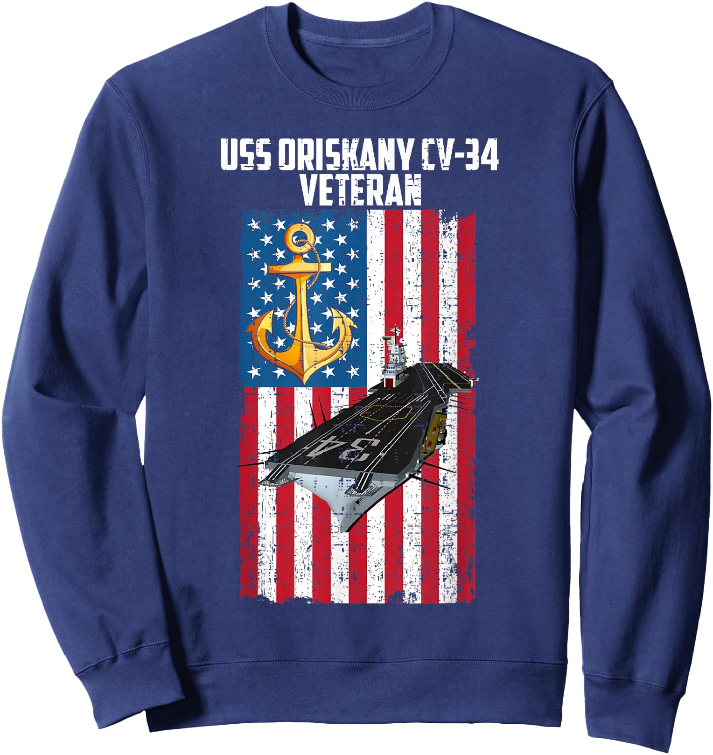USS Oriskany CV-34 Aircraft Carrier Veteran Day Father's Day Sweatshirt - Sweatshirt | Navy