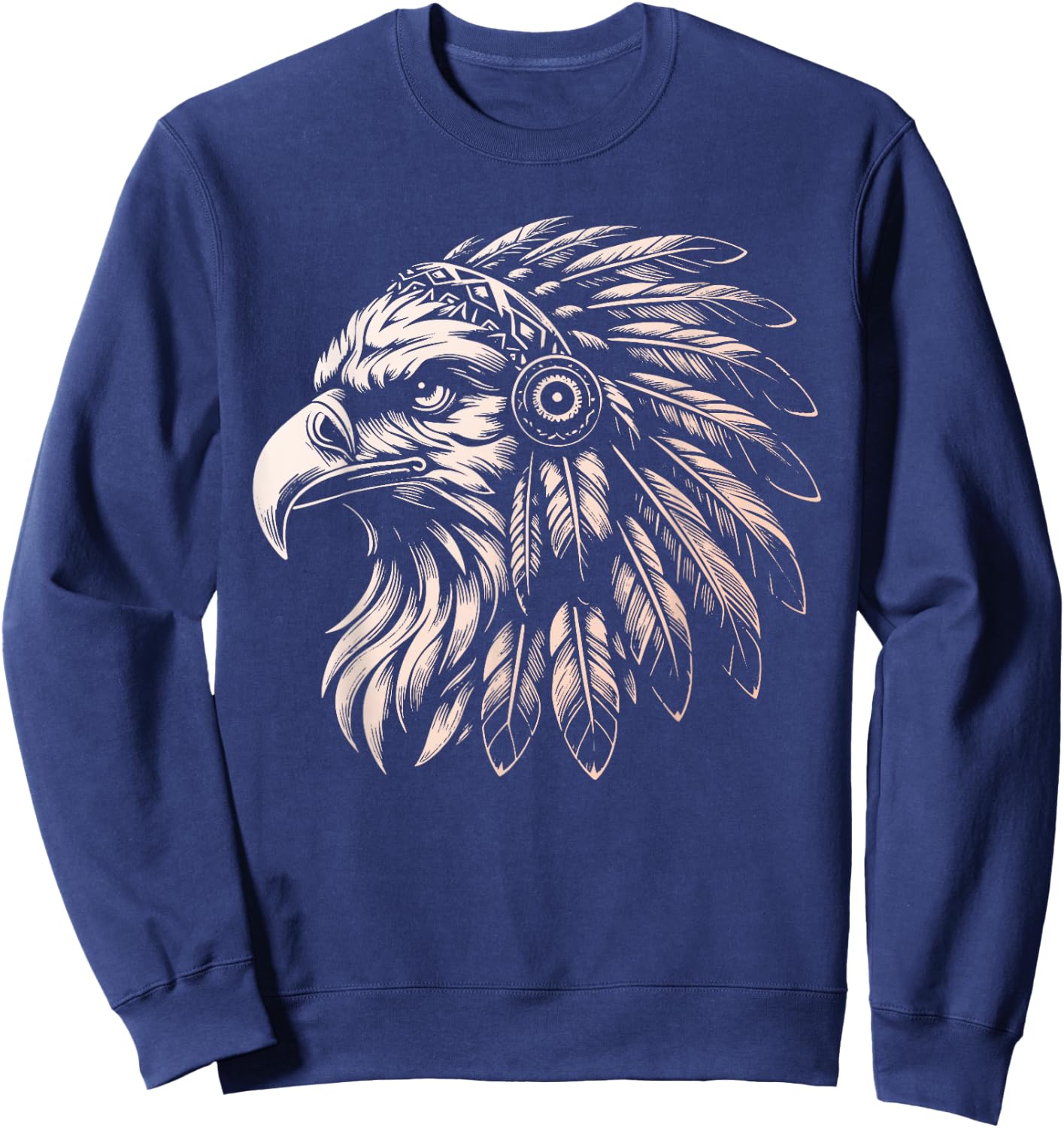 Native American Indian Day Pride Indigenous Cherokee Eagle Sweatshirt - Sweatshirt | Navy