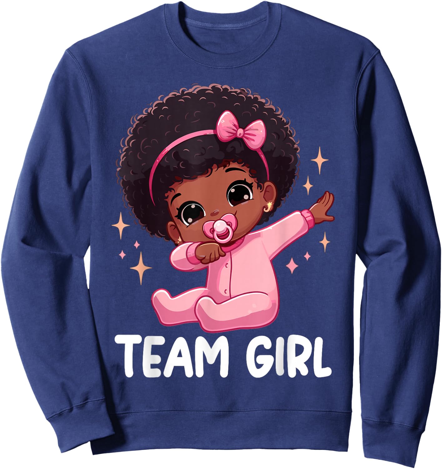 Team Girl Baby Announcement Gender Reveal Party Sweatshirt - Sweatshirt | Navy