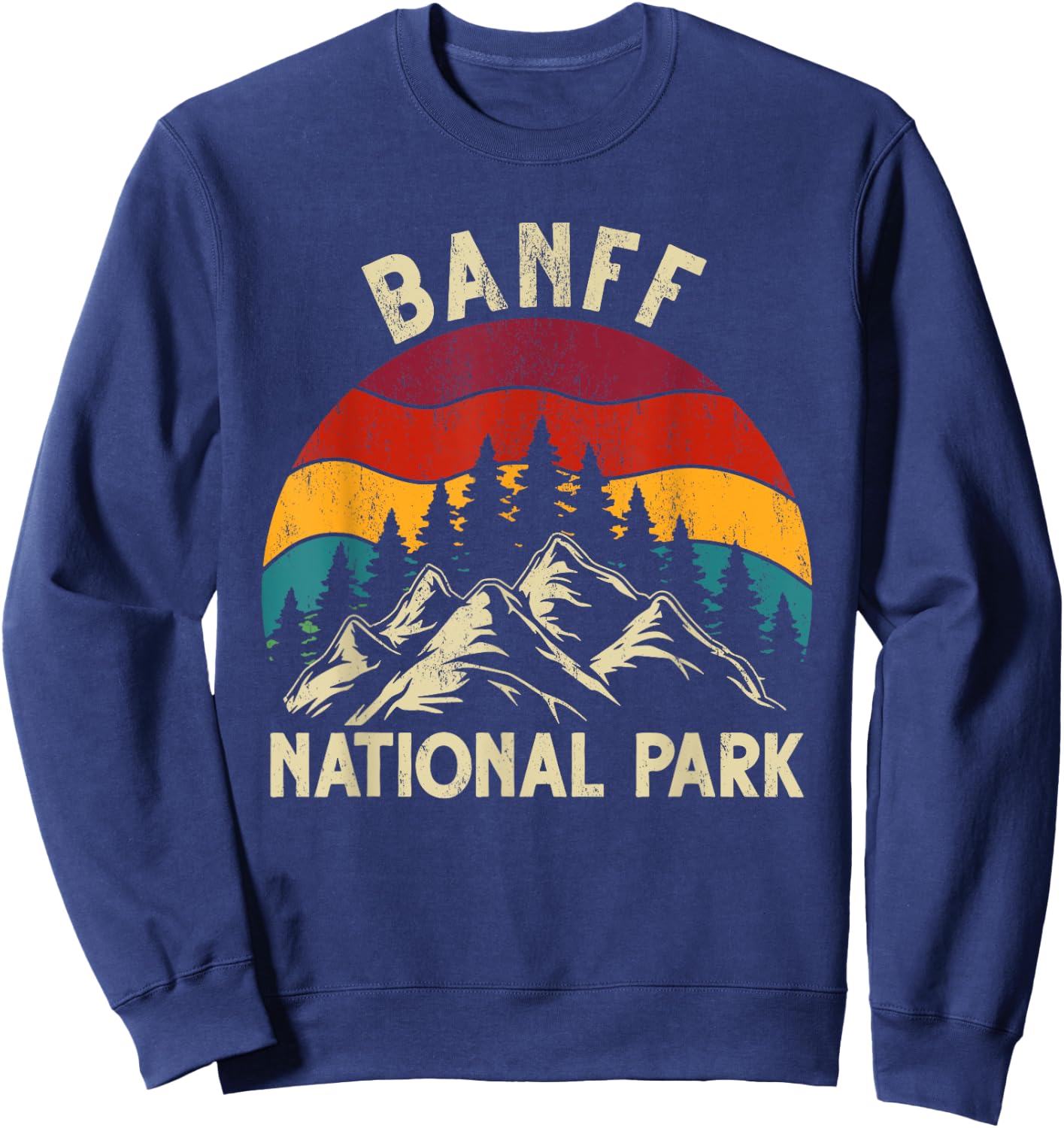 Retro Vintage Graphic Banff National Park Sweatshirt - Sweatshirt | Navy