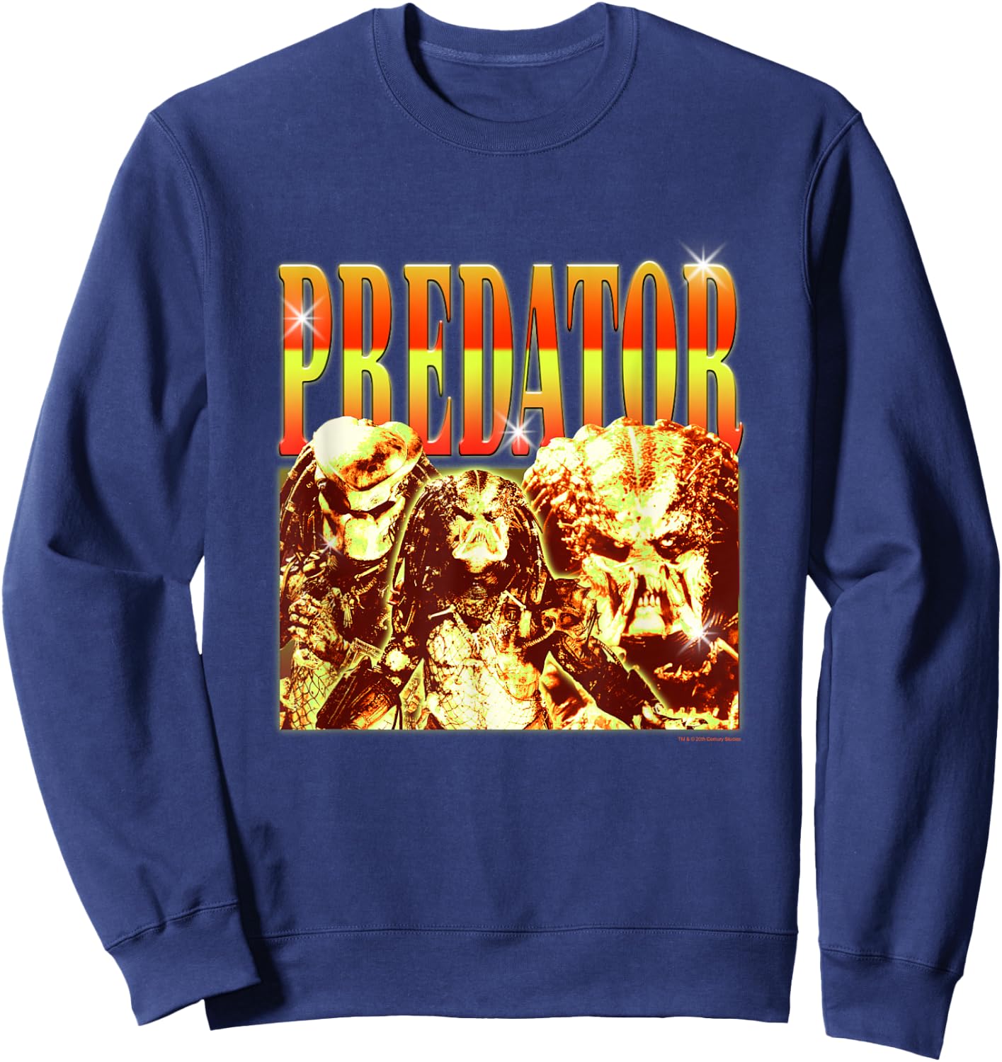 Aliens Iconic Epic Predator Montage Retro Big Chest Poster Sweatshirt - Sweatshirt | Navy