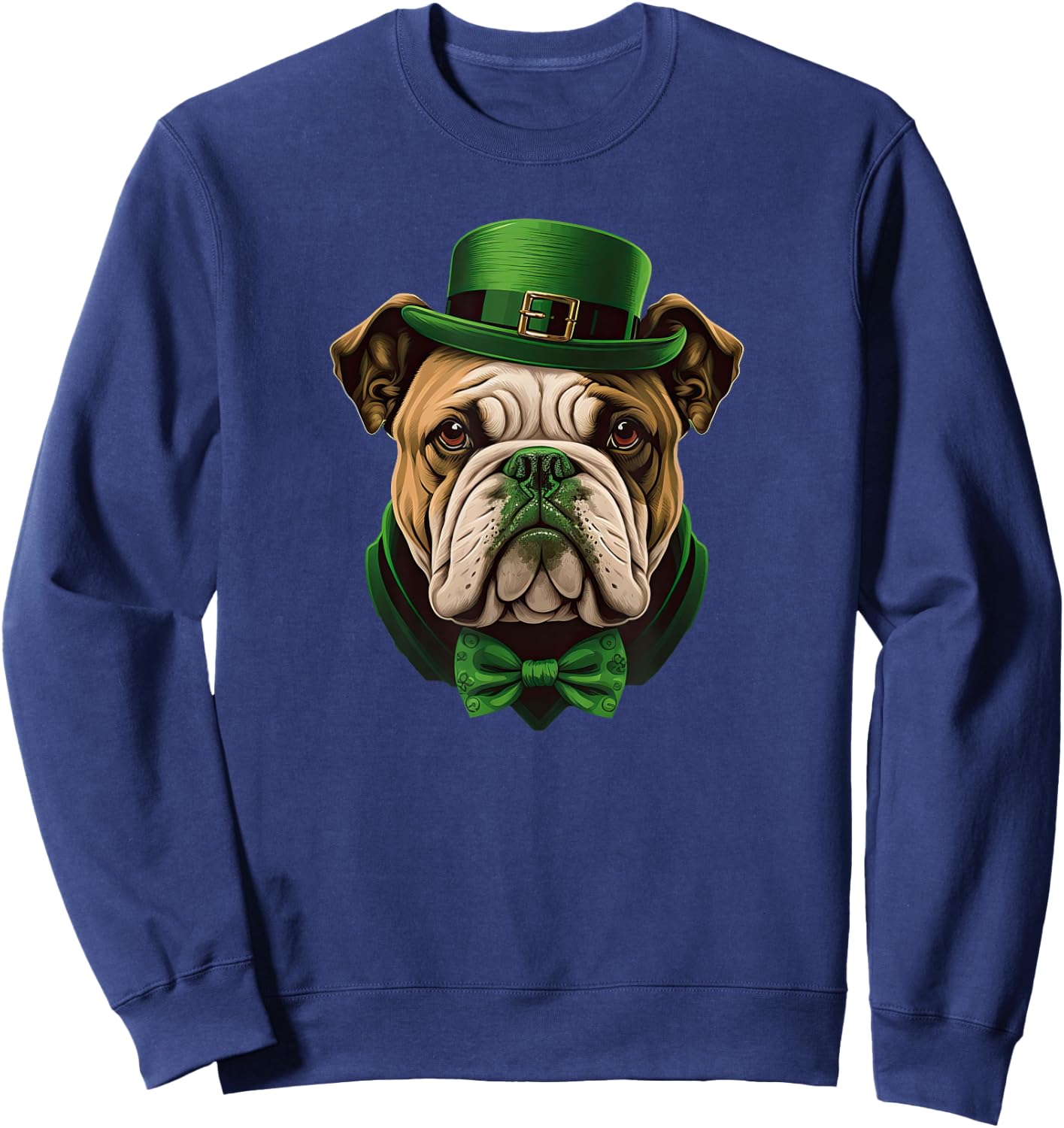 Funny Bulldog Dog St Patricks day irish Saint patrick Day Sweatshirt - Sweatshirt | Navy