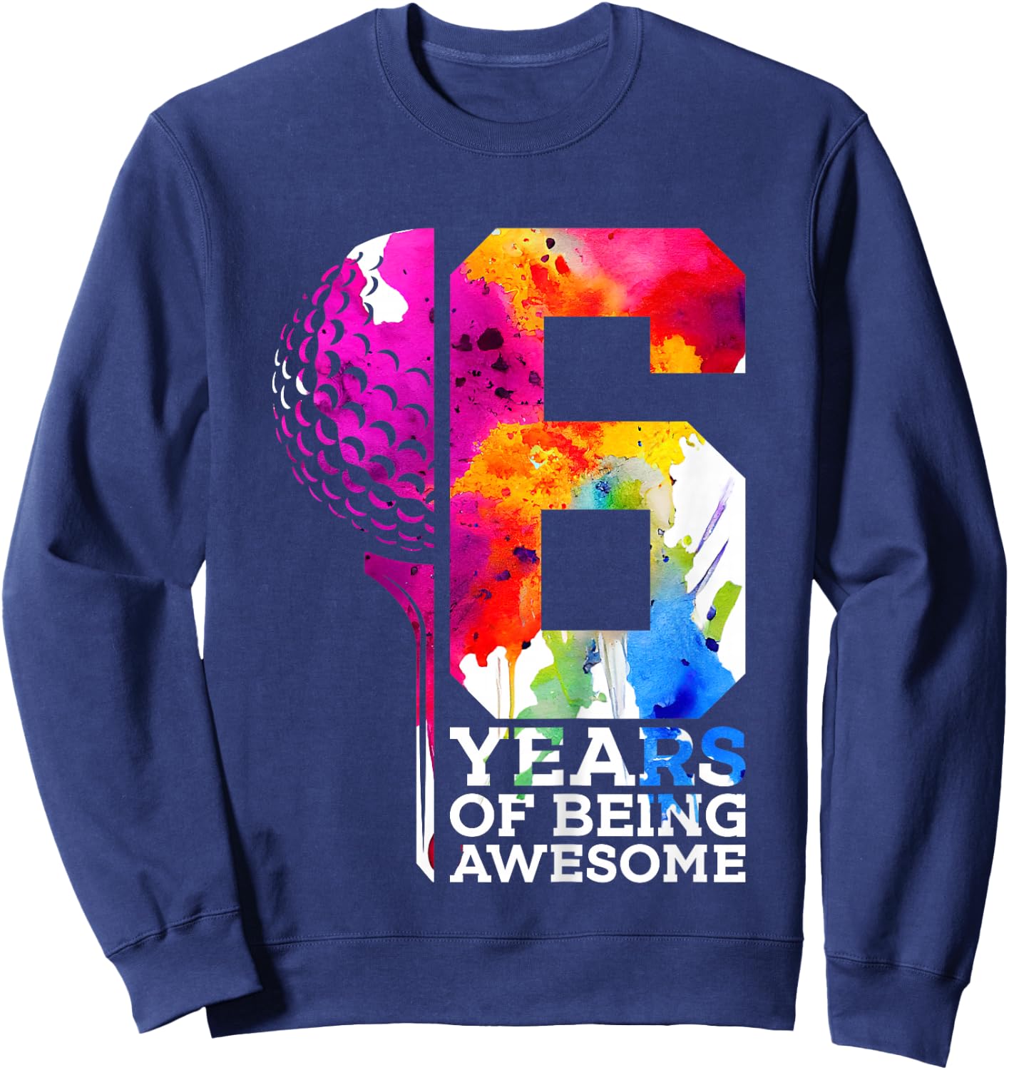 Kids 6 YEARS OF BEING AWESOME GOLF 6TH BIRTHDAY Sweatshirt - Sweatshirt | Navy