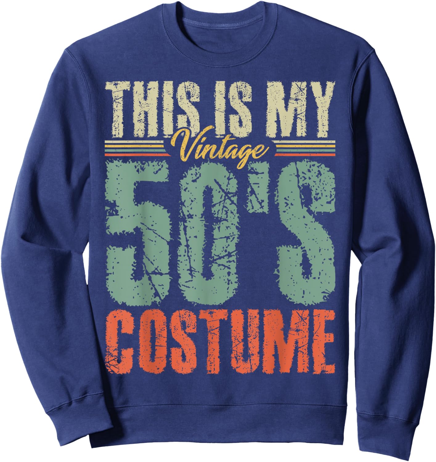 Vintage 50s Costume 50's Outfit 1950s Fashion 50 Theme Party Sweatshirt - Sweatshirt | Navy