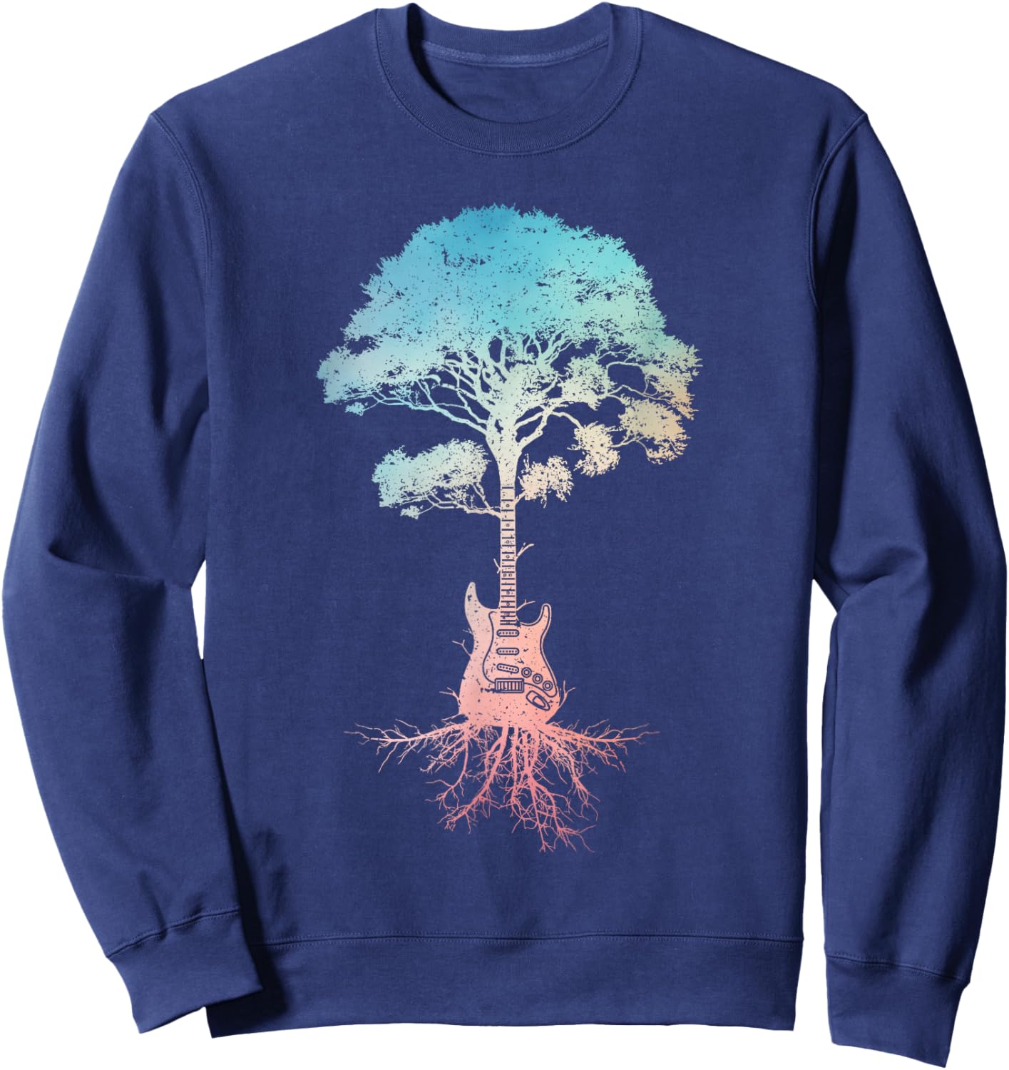 Guitar Art Women Guitar Player Rockstar Guitarist Sweatshirt - Sweatshirt | Navy