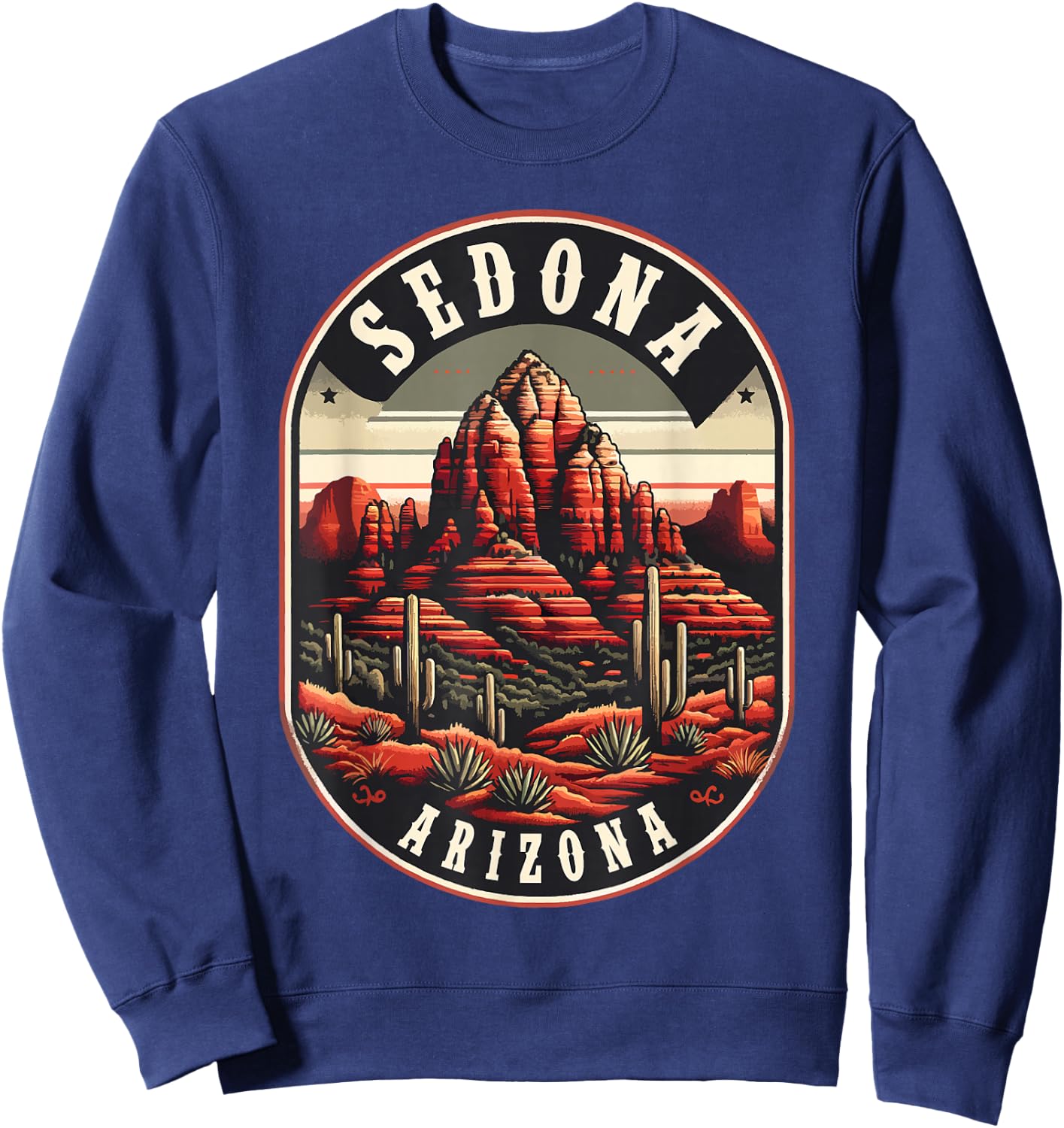 Sedona AZ Hiking Outdoors Mountain Sedona USA Retro Vintage Sweatshirt - Sweatshirt | Navy