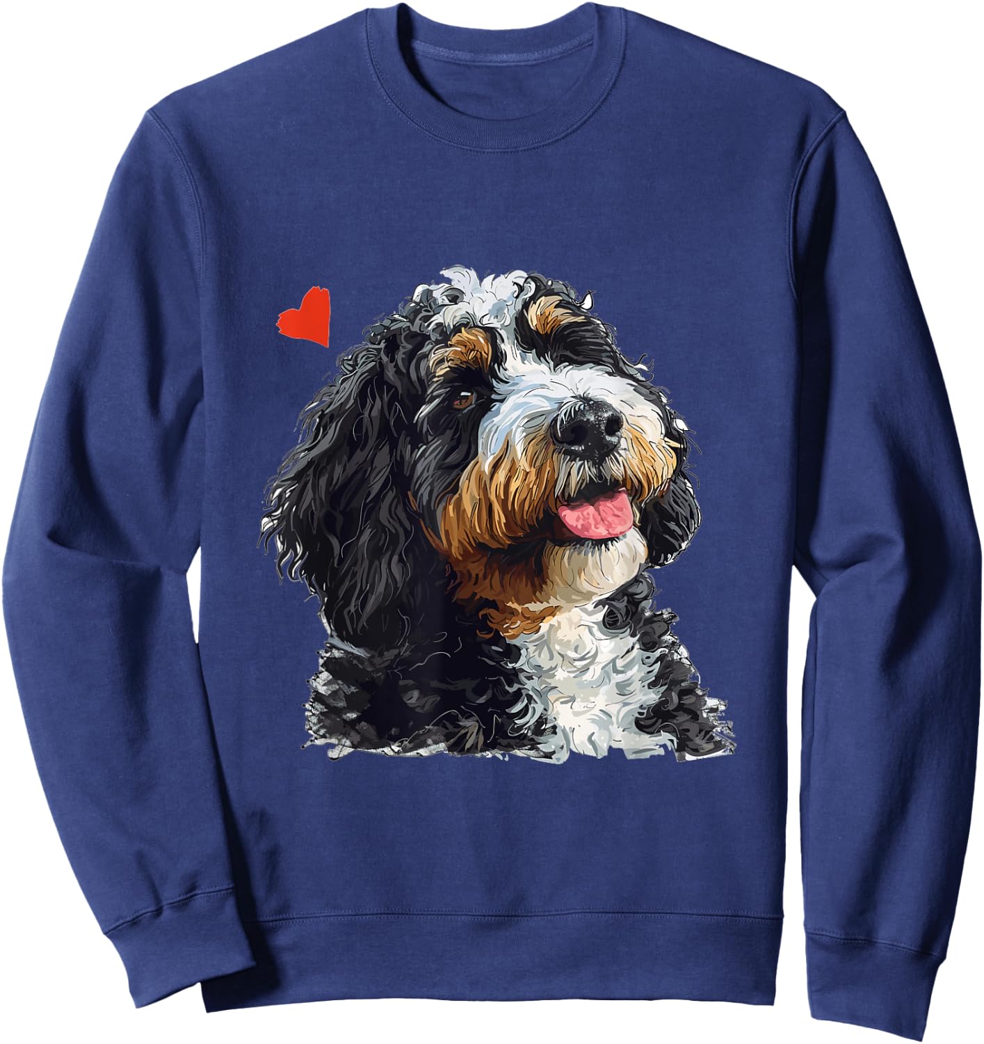 Bernedoodle Dog Breed Pet Cute Bernedoodle Graphic Women Kids Sweatshirt - Sweatshirt | Navy