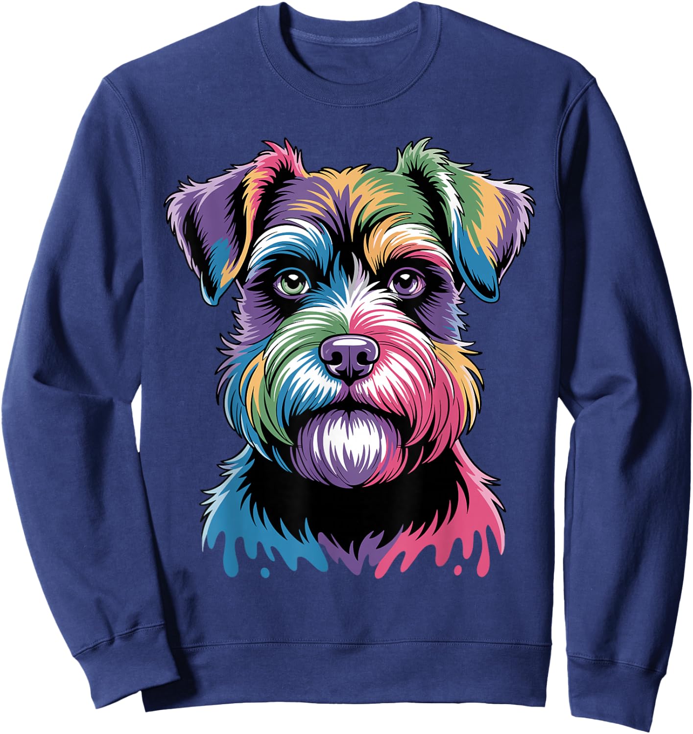Cool Schnauzer Art Women Miniature Schnauzer Lover Sweatshirt - Sweatshirt | Navy