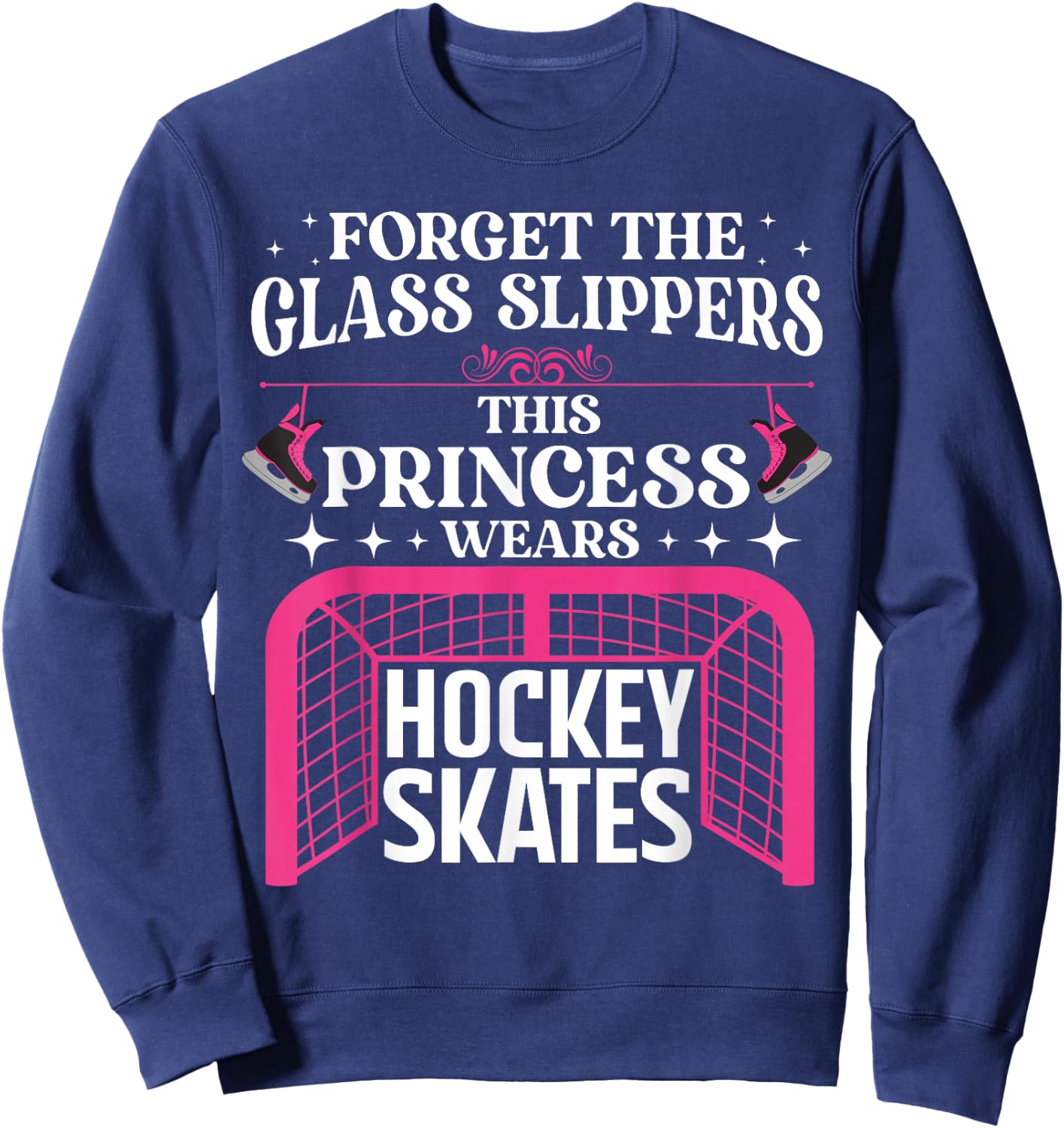 Funny Ice Hockey Art Girls Ice Hockey Player Lover Sweatshirt - Sweatshirt | Navy