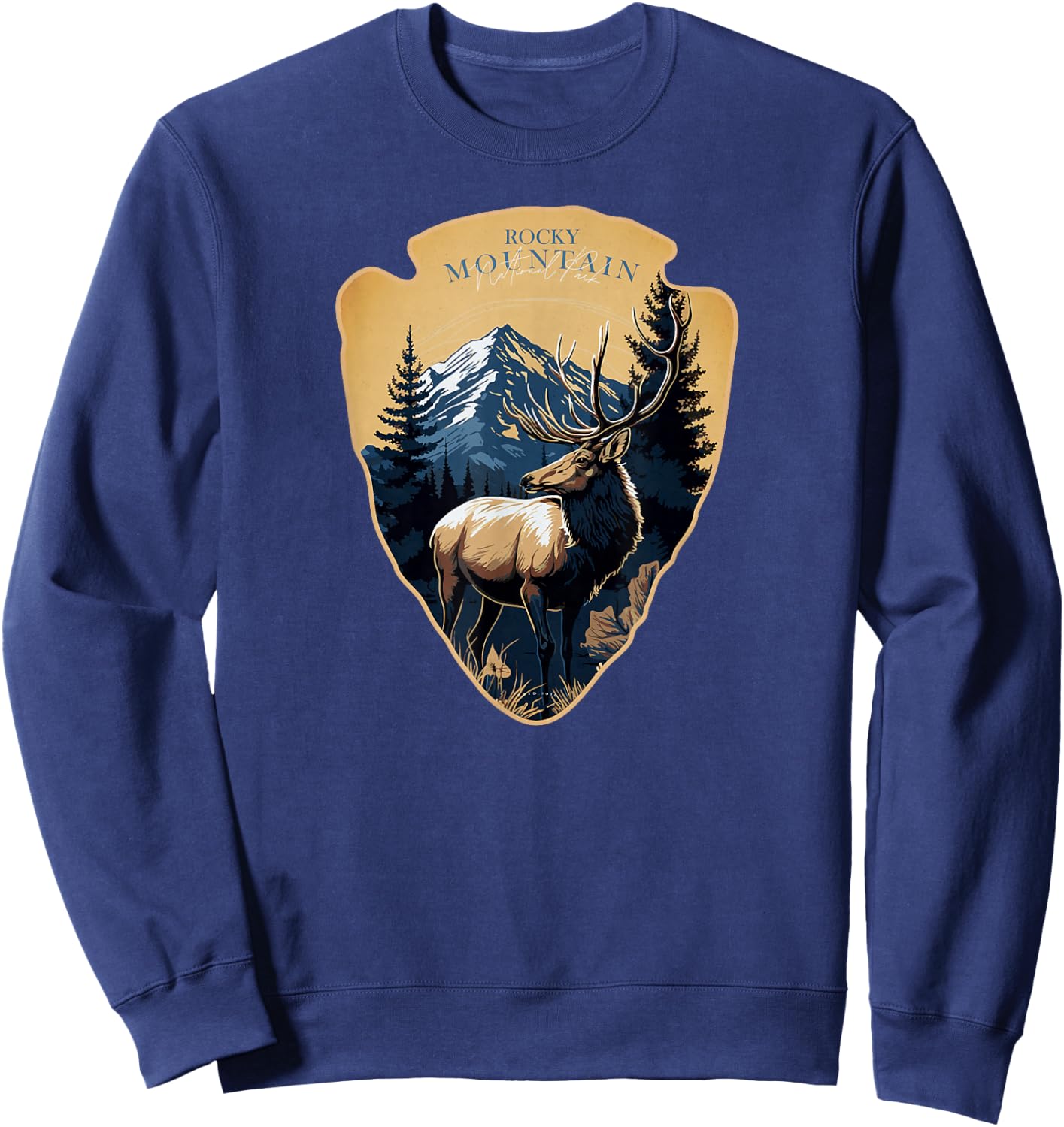 Rocky Mountain National Park Colorado Elk Sweatshirt - Sweatshirt | Navy