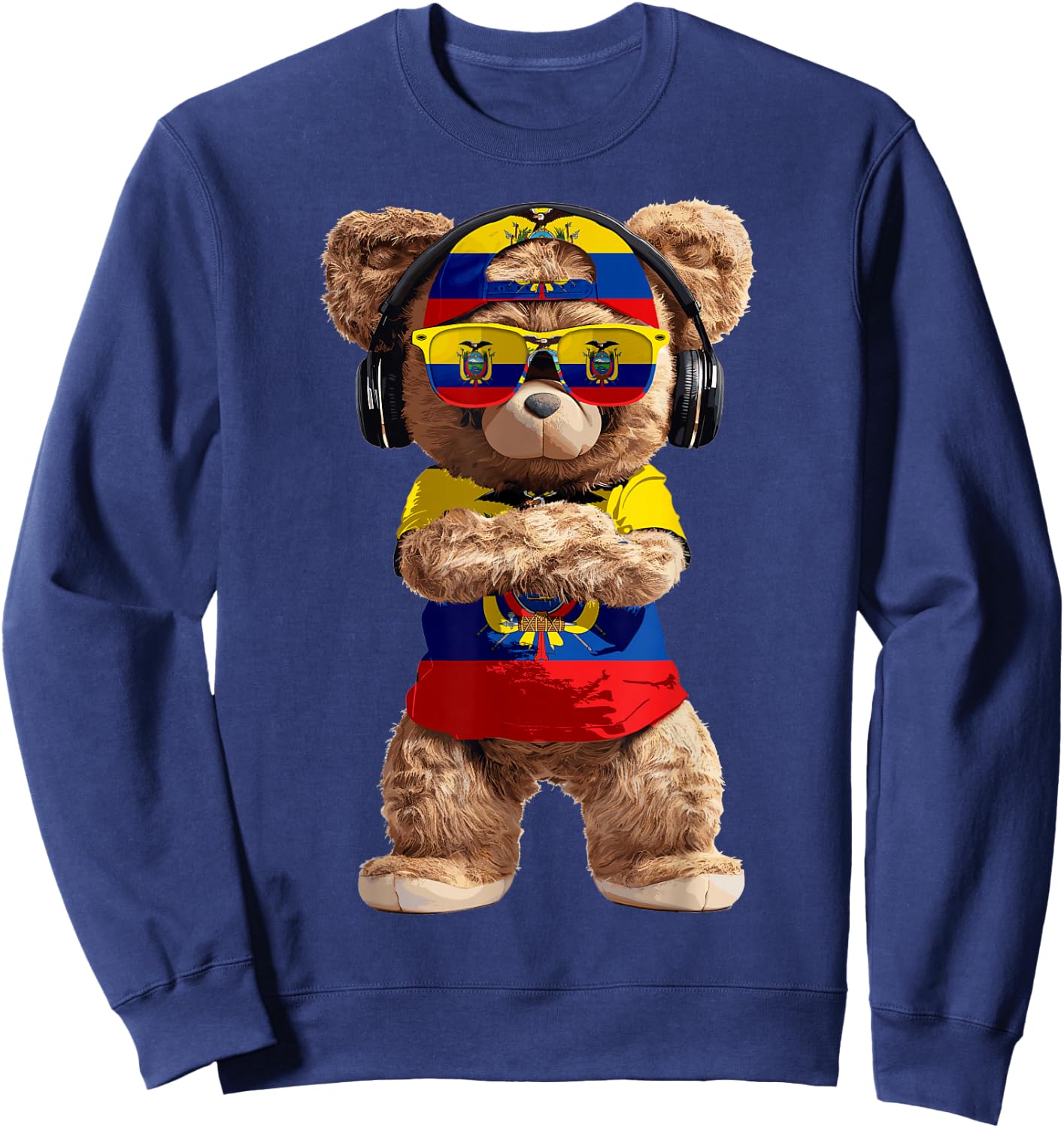 Ecuador Flag Souvenirs Bear Outfit Products Ecuadorian Sweatshirt - Sweatshirt | Navy