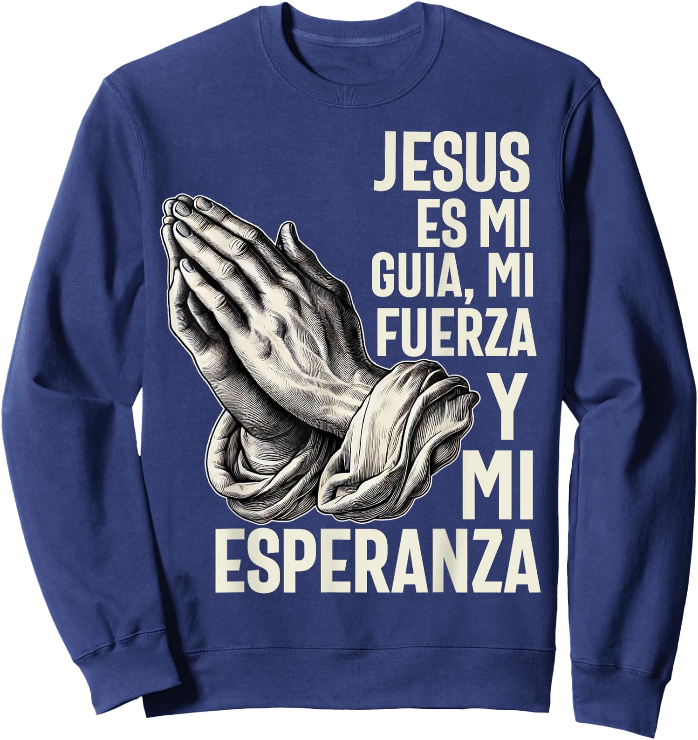 Camiseta cristiana en espanol Hombre Mujer Spanish Christian Sweatshirt - Sweatshirt | Navy