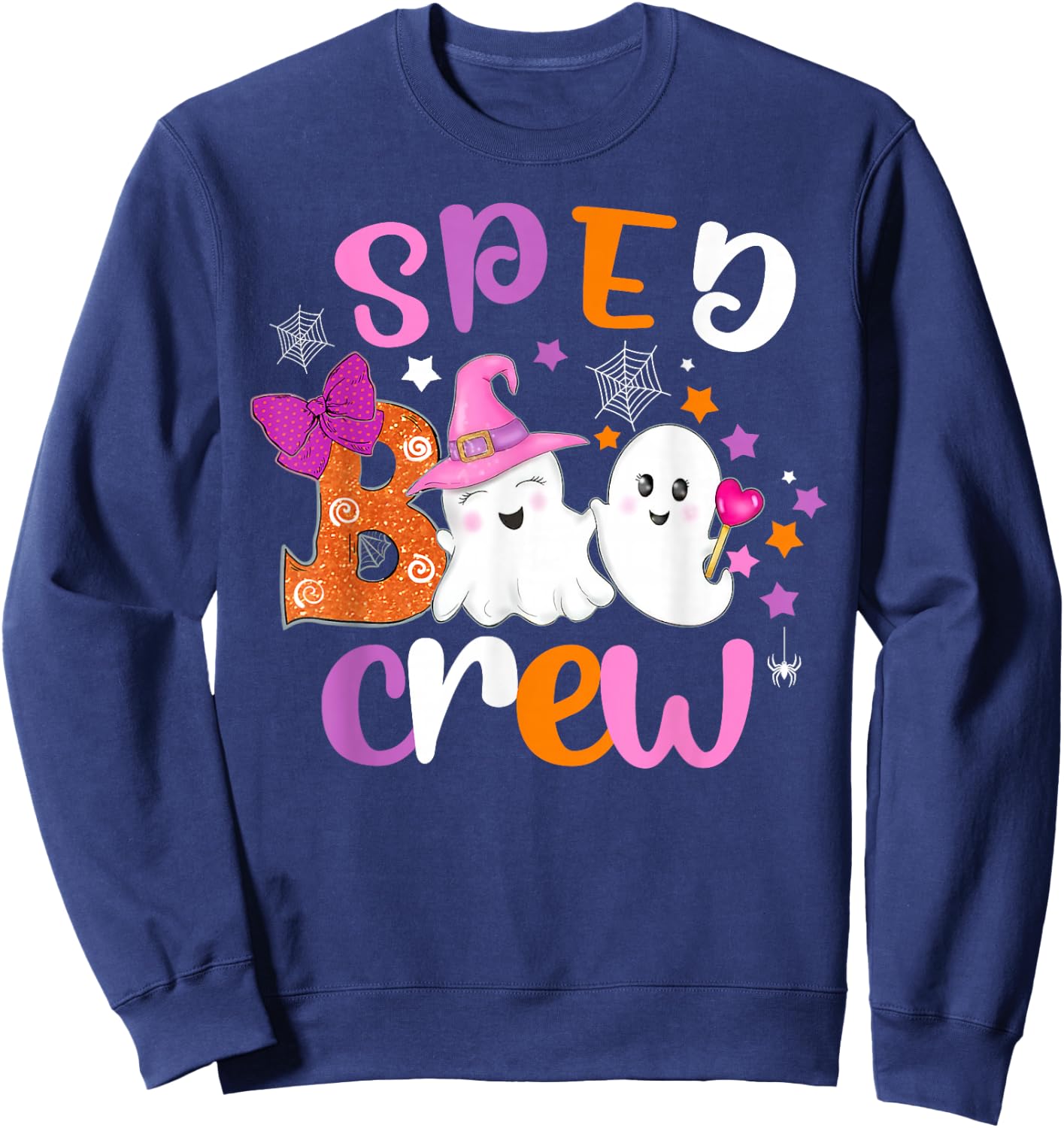 SPED Boo Crew Halloween Speech Therapy shirt SPED Halloween Sweatshirt - Sweatshirt | Navy