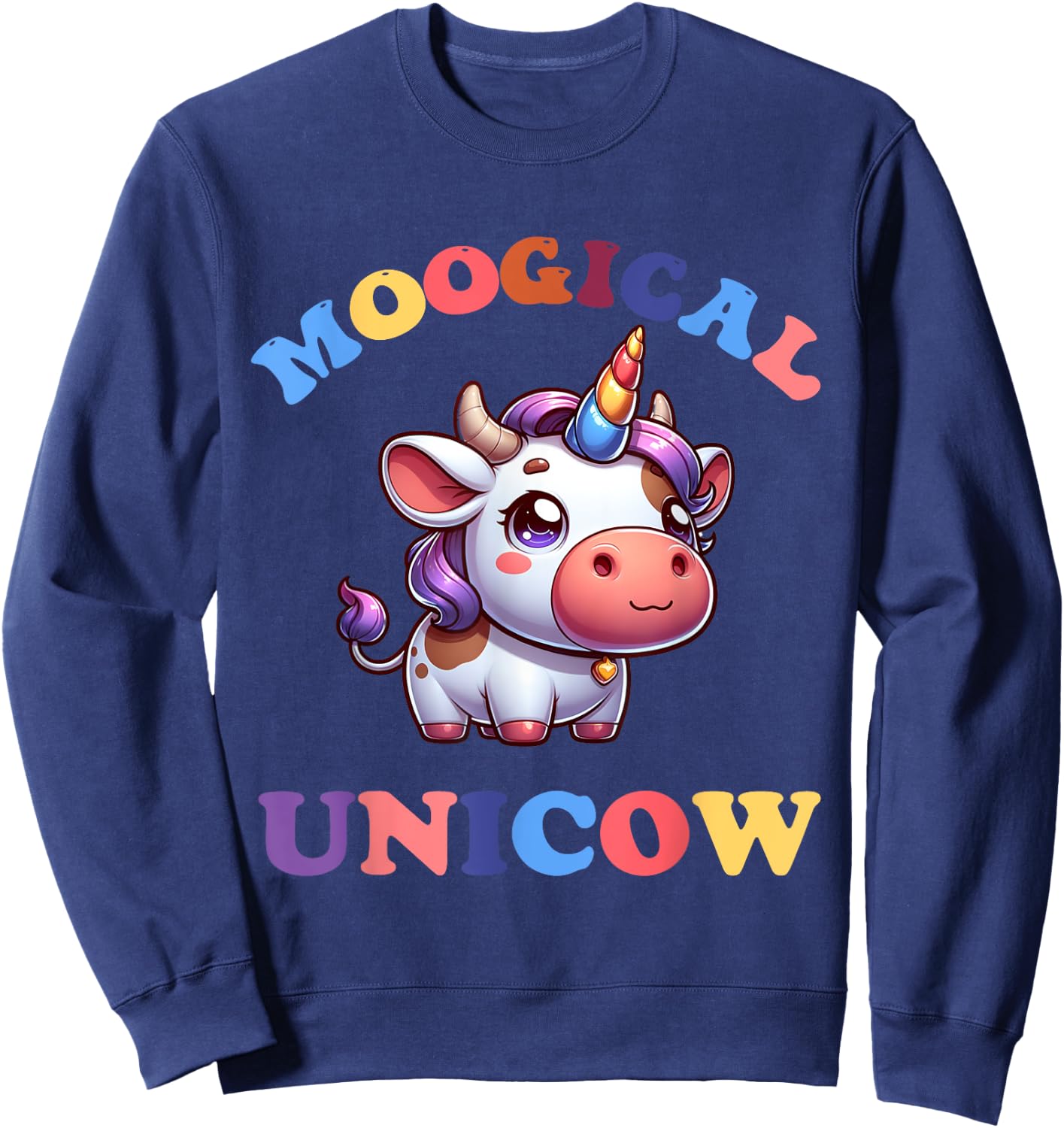 Moogical Unicow Funny Shirts Dairy Farmer Cattle Rancher Sweatshirt - Sweatshirt | Navy
