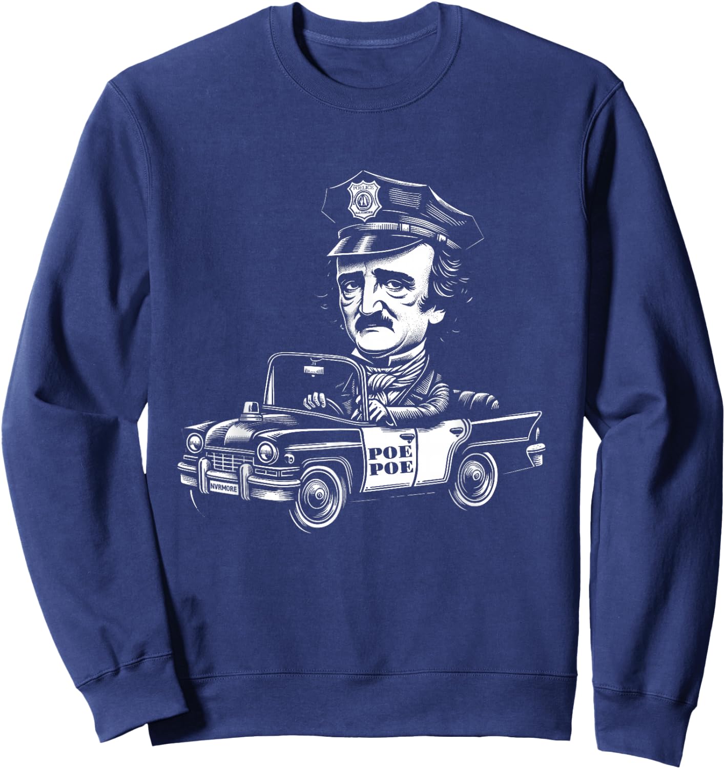 Edgar Allan Poe Poe Funny Police Sweatshirt - Sweatshirt | Navy