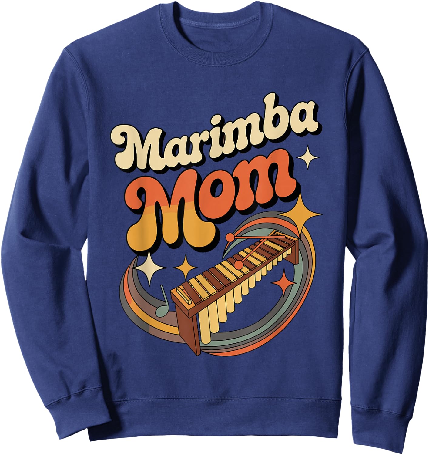 Marimba Mom Retro Percussion Band Music Sweatshirt - Sweatshirt | Navy