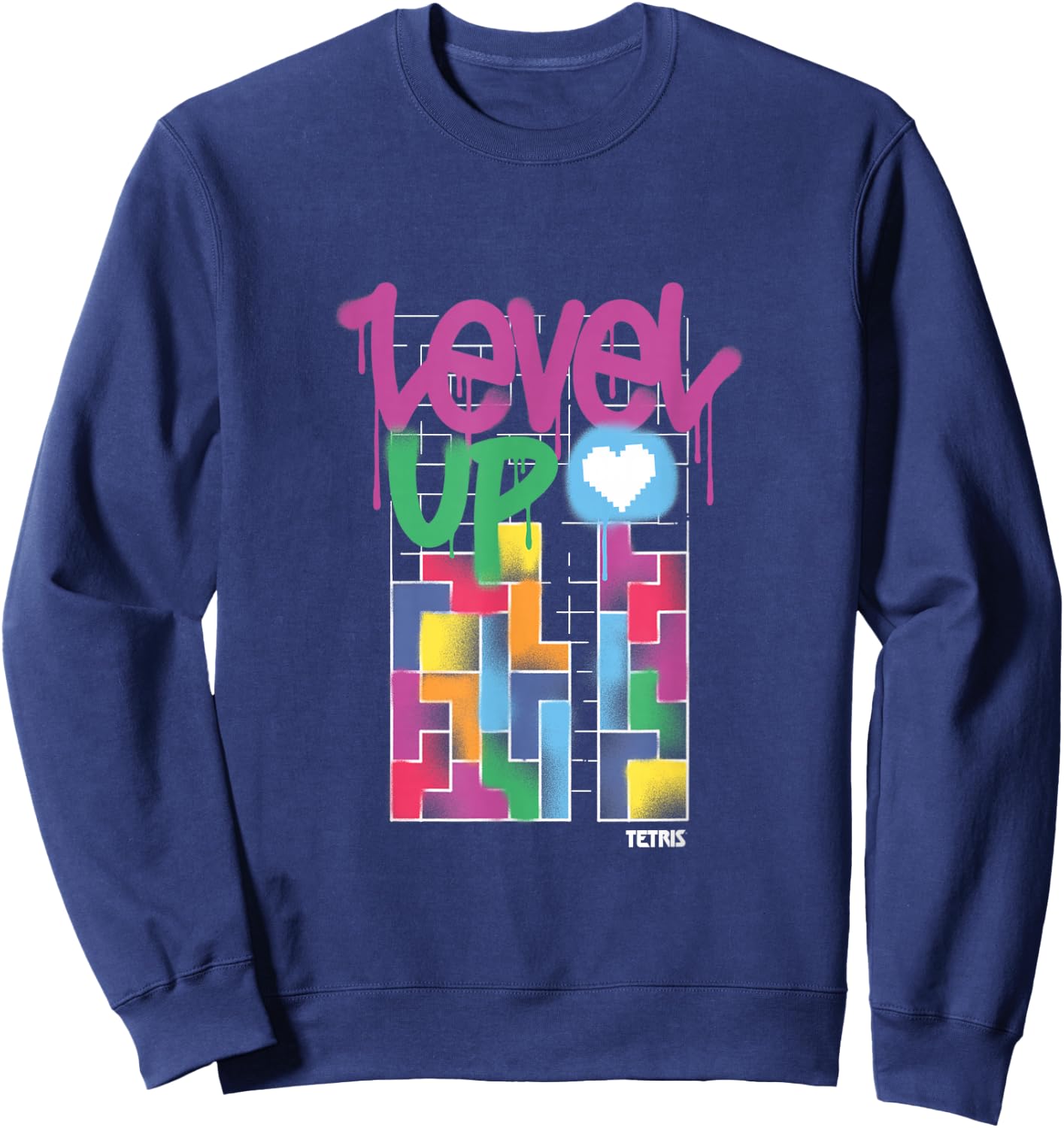 Tetris Level Up Sweatshirt - Sweatshirt | Navy