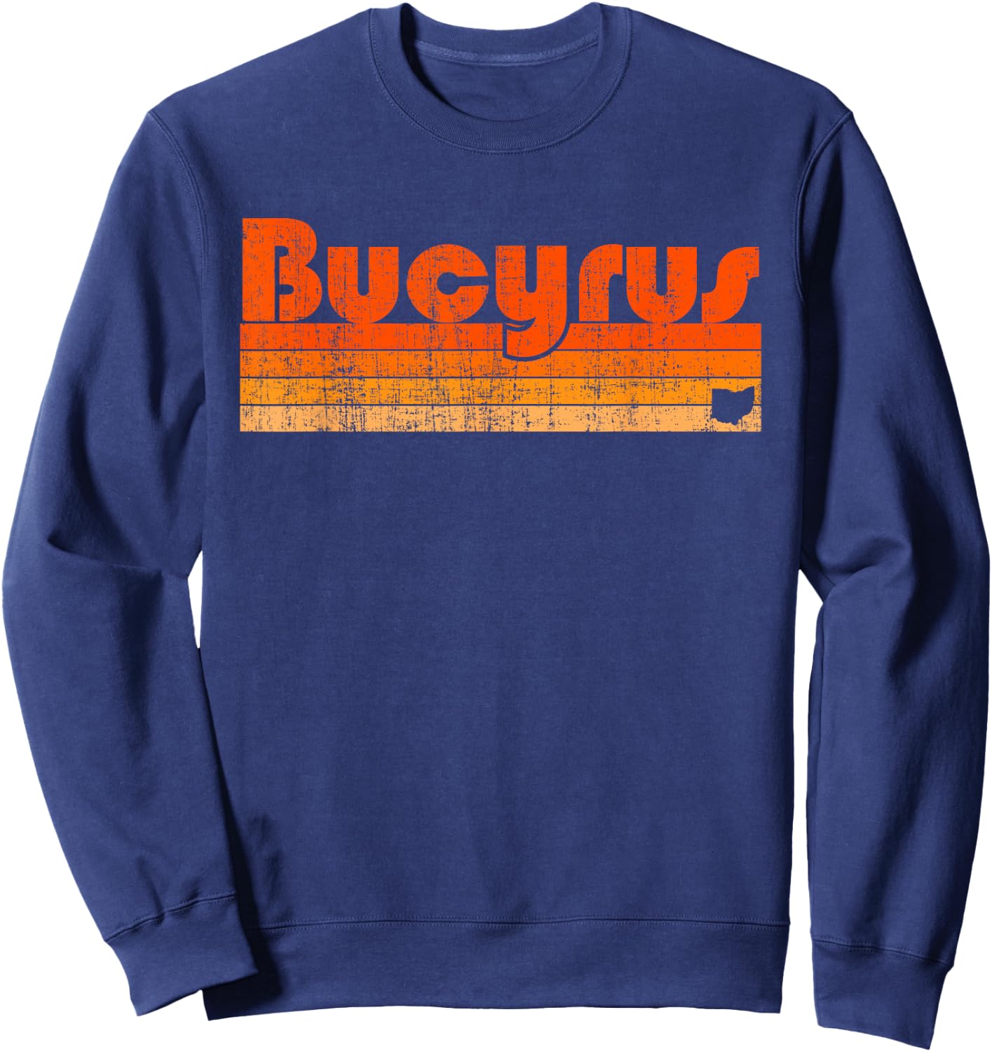 Bucyrus Ohio Retro 80s Style Sweatshirt - Sweatshirt | Navy