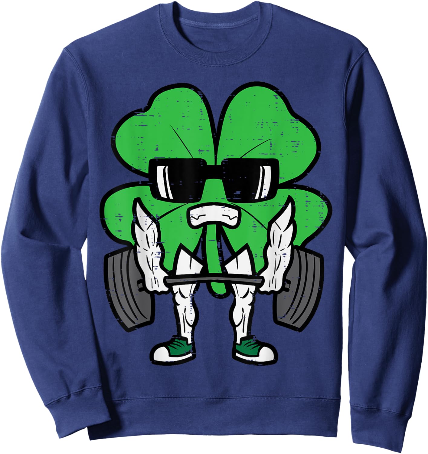 St Patricks Day Weightlift Saint Paddys Gym Men Women Kids Sweatshirt - Sweatshirt | Navy