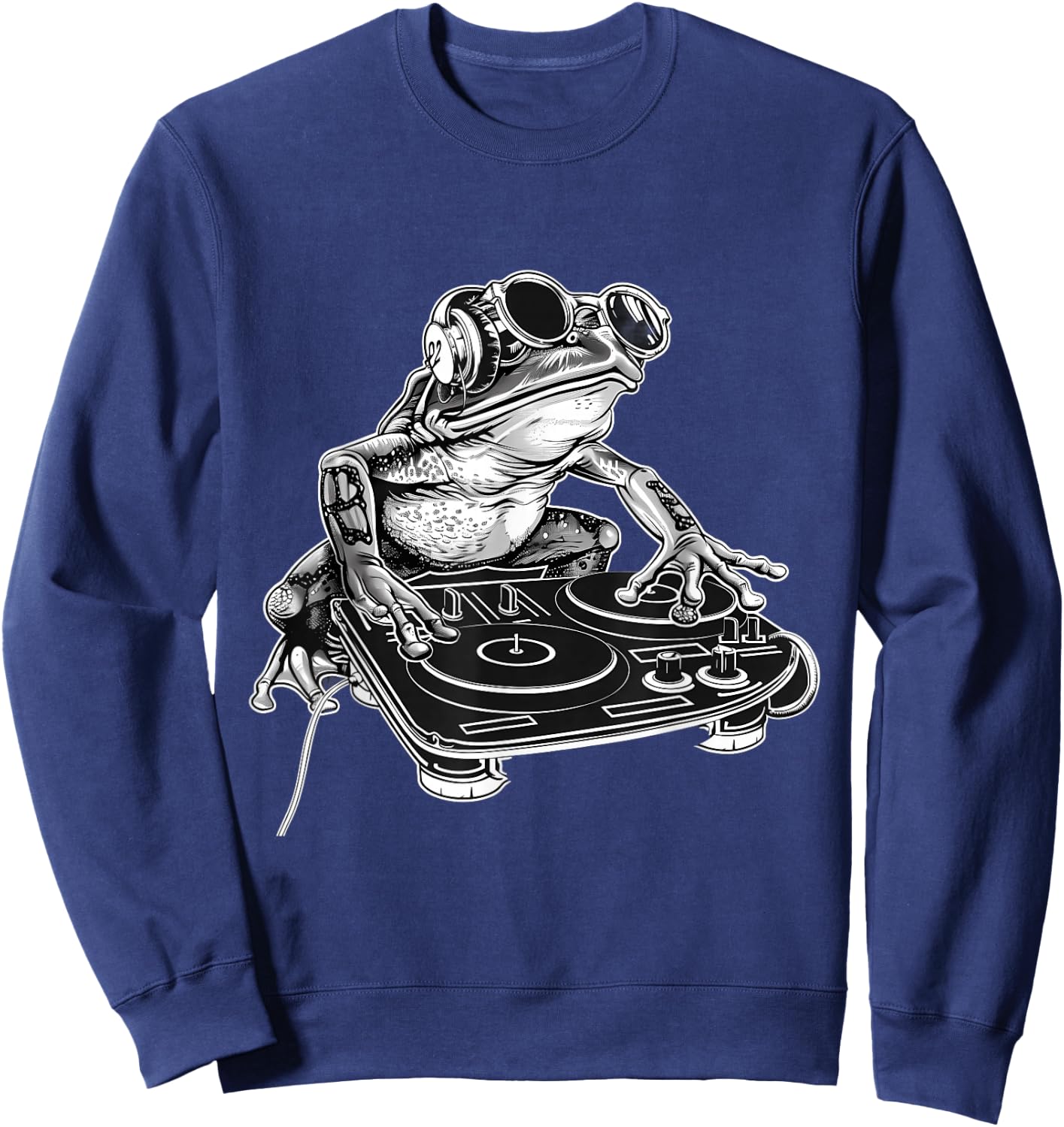 Frog Music DJ Music Producer Turntable DJ Frog Beatmaker Sweatshirt - Sweatshirt | Navy
