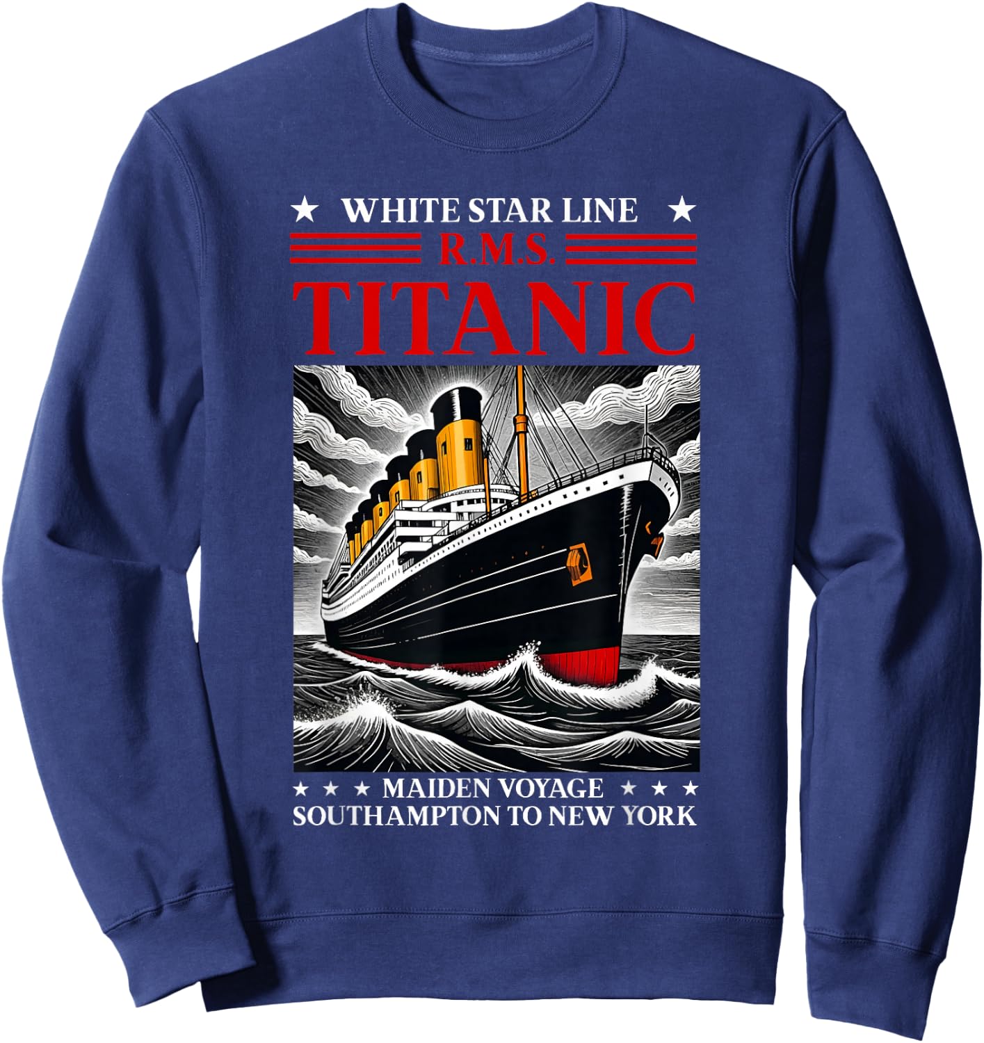 Titanic White Star Line RMS Ship Boat Stuff Boys Kids Men Sweatshirt - Sweatshirt | Navy