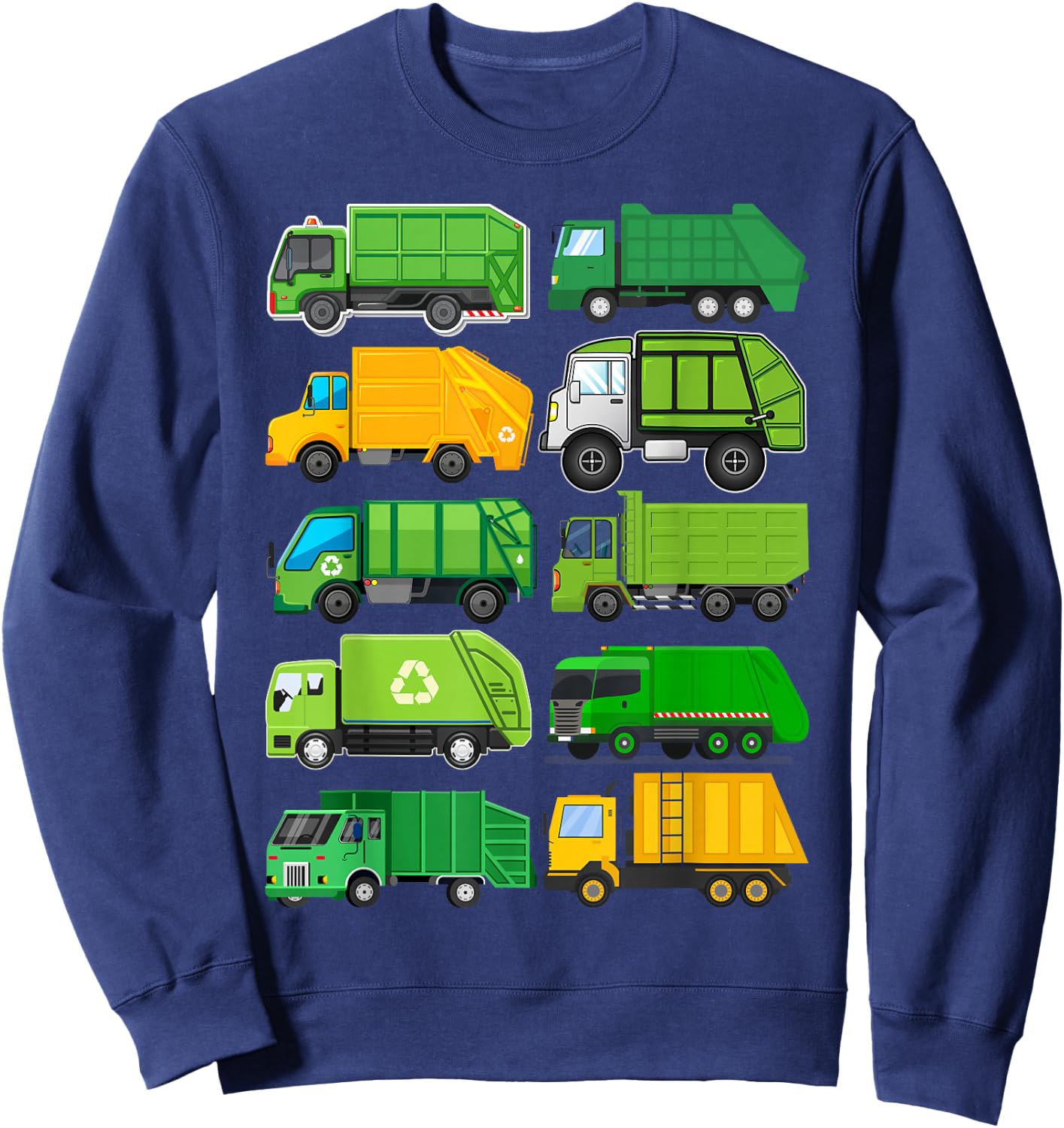 Recycling Trash Garbage Truck Kids Birthday Gifts Earth Day Sweatshirt - Sweatshirt | Navy