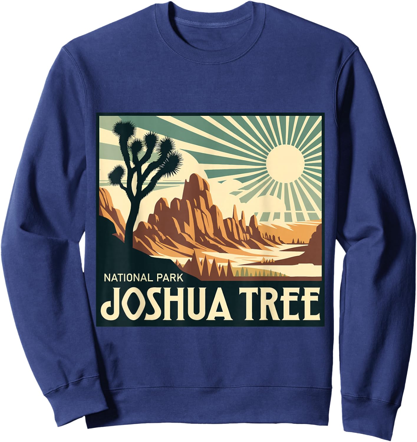 Joshua Tree National Park Vintage Hiking Camping Outdoor Sweatshirt - Sweatshirt | Navy