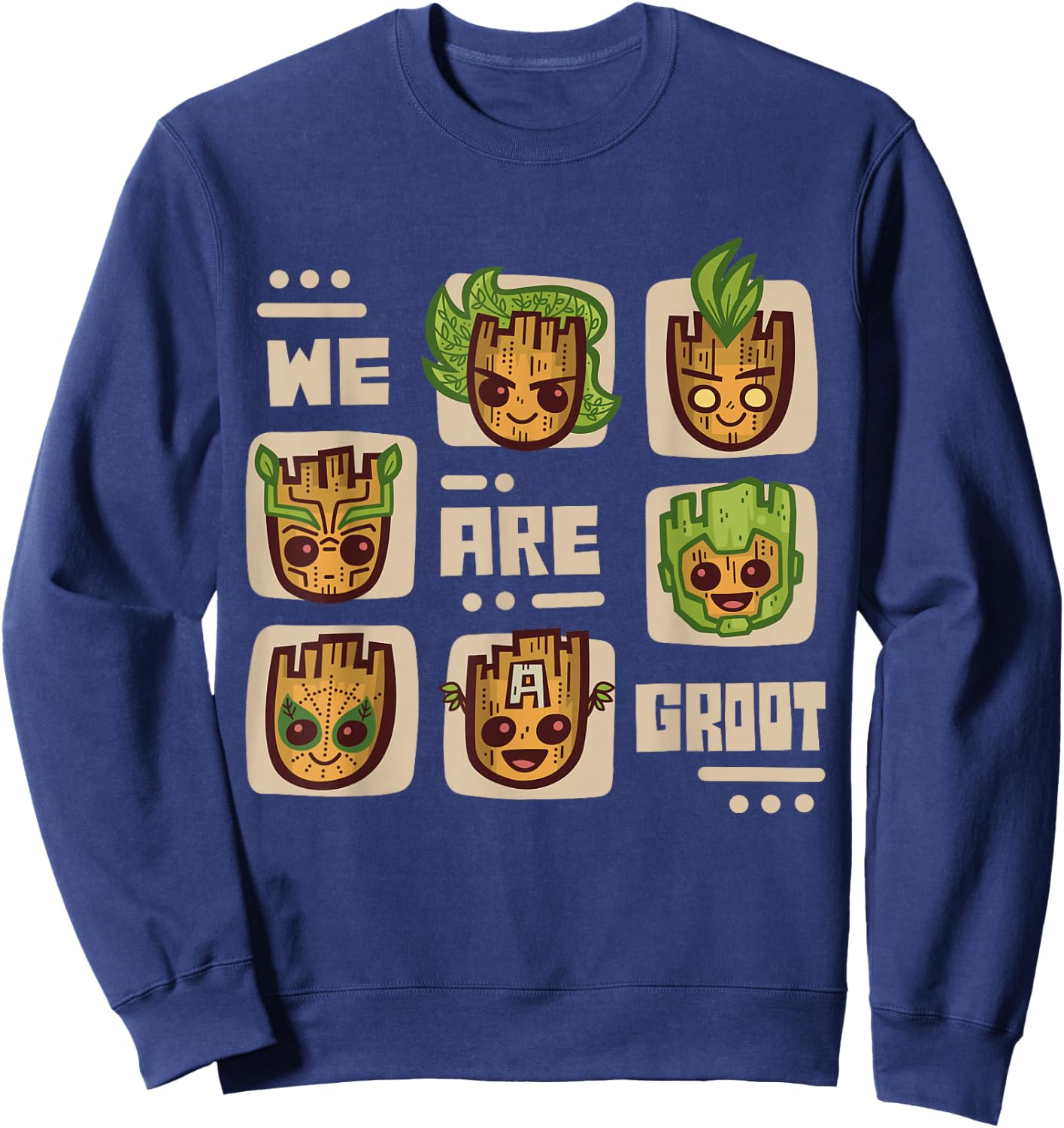 Marvel 85th Anniversary We are Groot Super Hero Impressions Sweatshirt - Sweatshirt | Navy