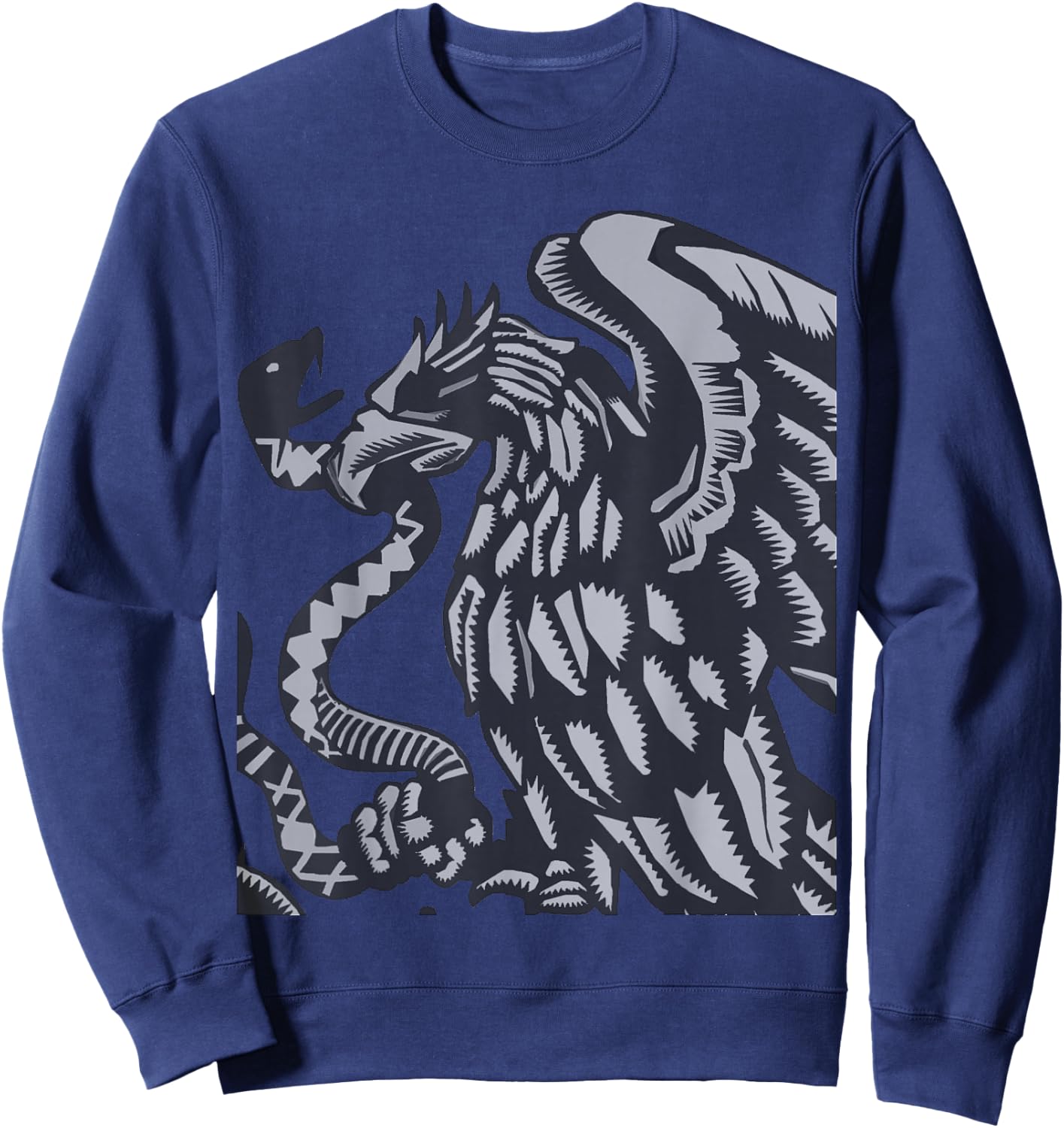 Mexican Flag Eagle Shield Aguila Sweatshirt - Sweatshirt | Navy