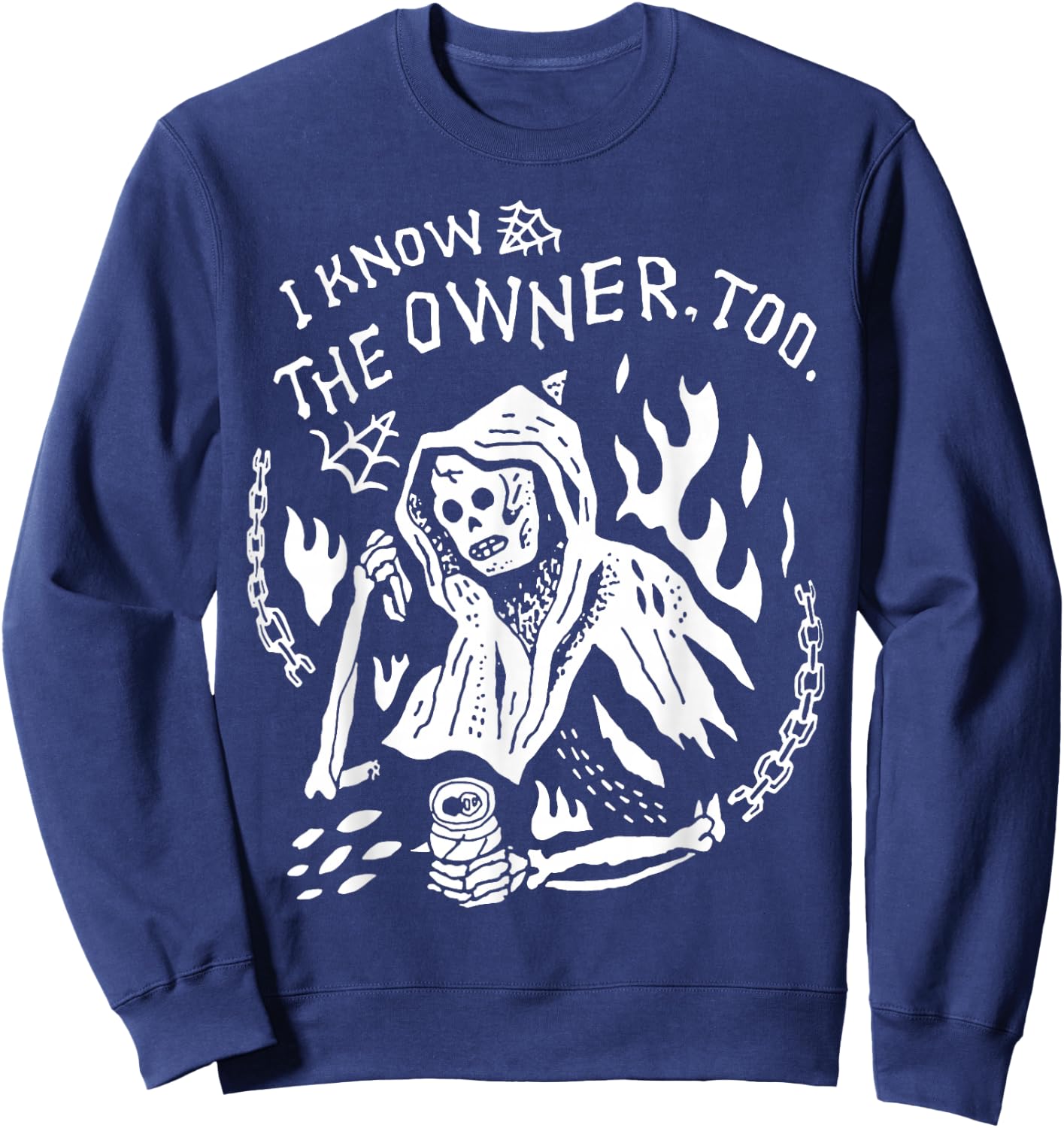 I Know The Owner Too Skeleton Death Sweatshirt - Sweatshirt | Navy