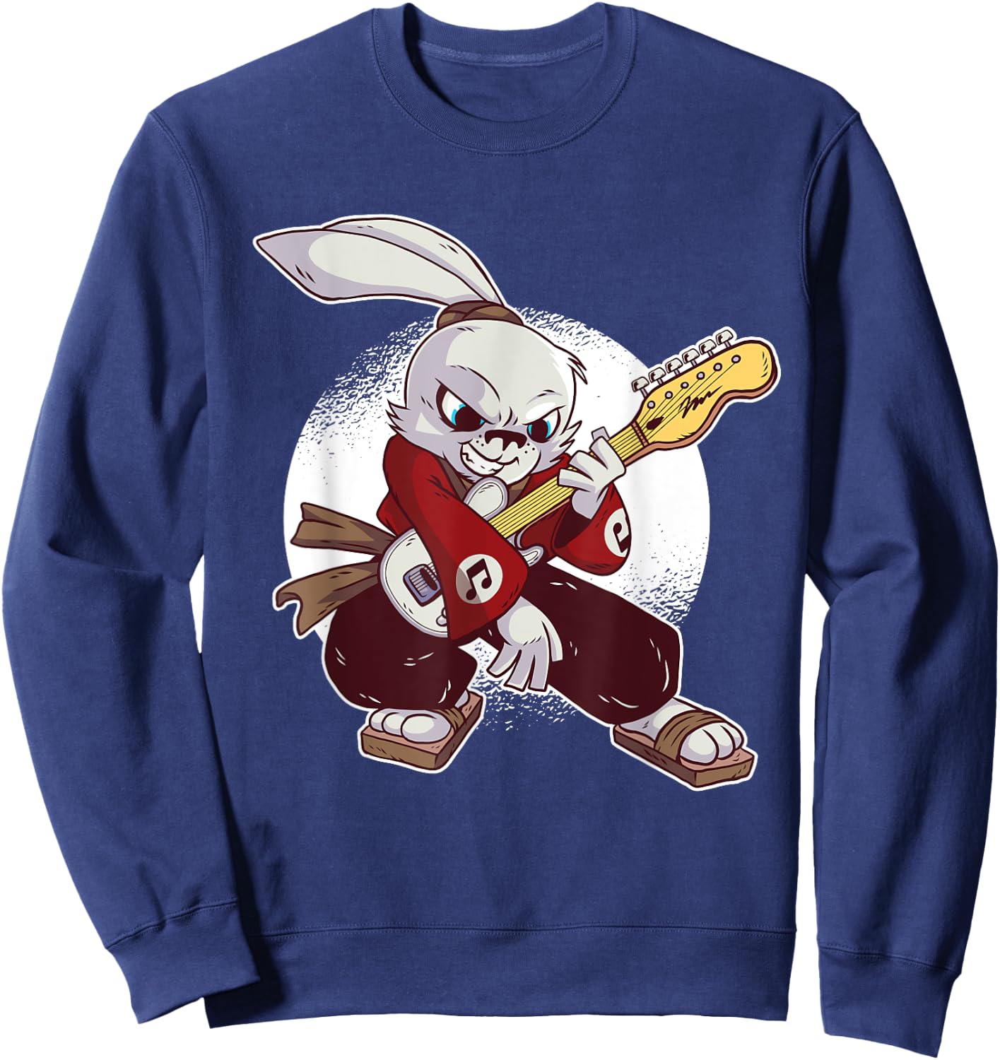 Rabbit Bunny Guitarist Guitar Music Musician Sweatshirt - Sweatshirt | Navy