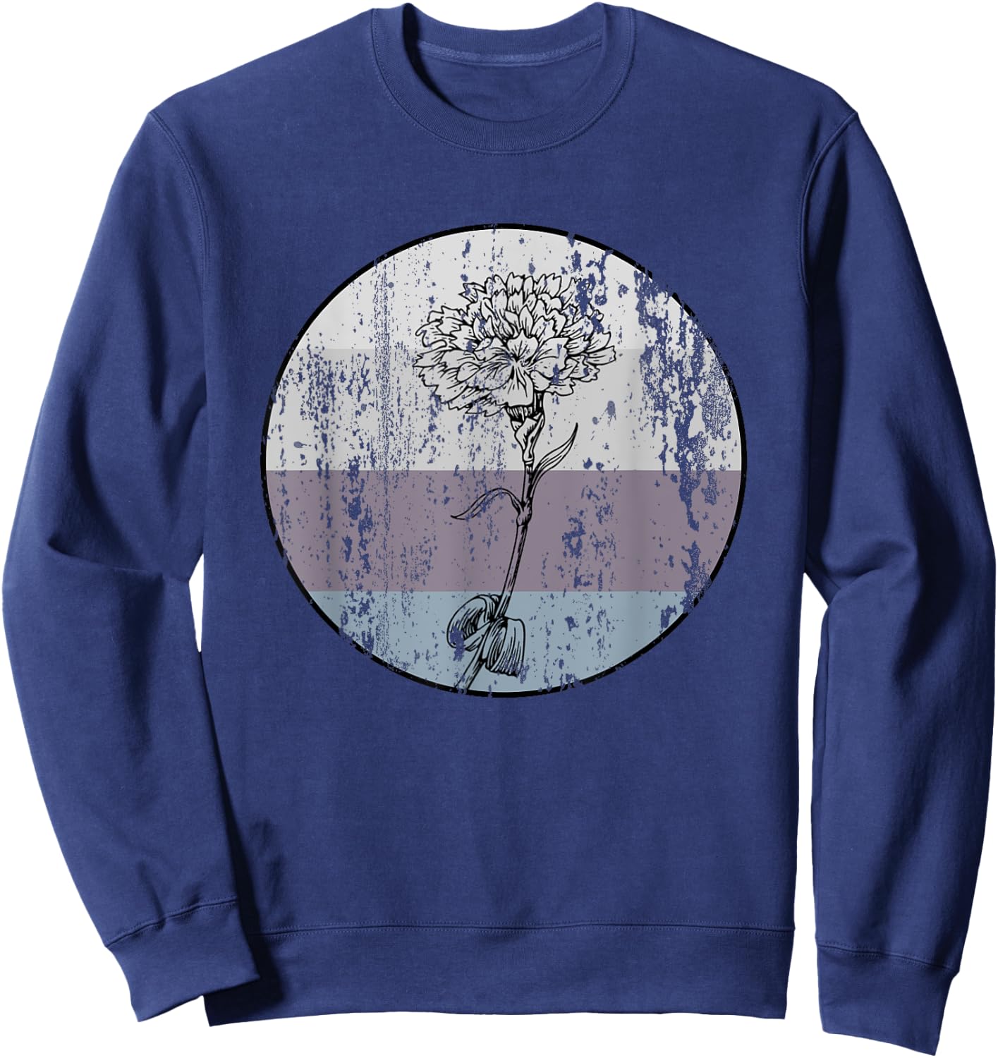Carnation Flower Shirt Vintage Nature Lover Earth Day Gift Sweatshirt - Sweatshirt | Navy