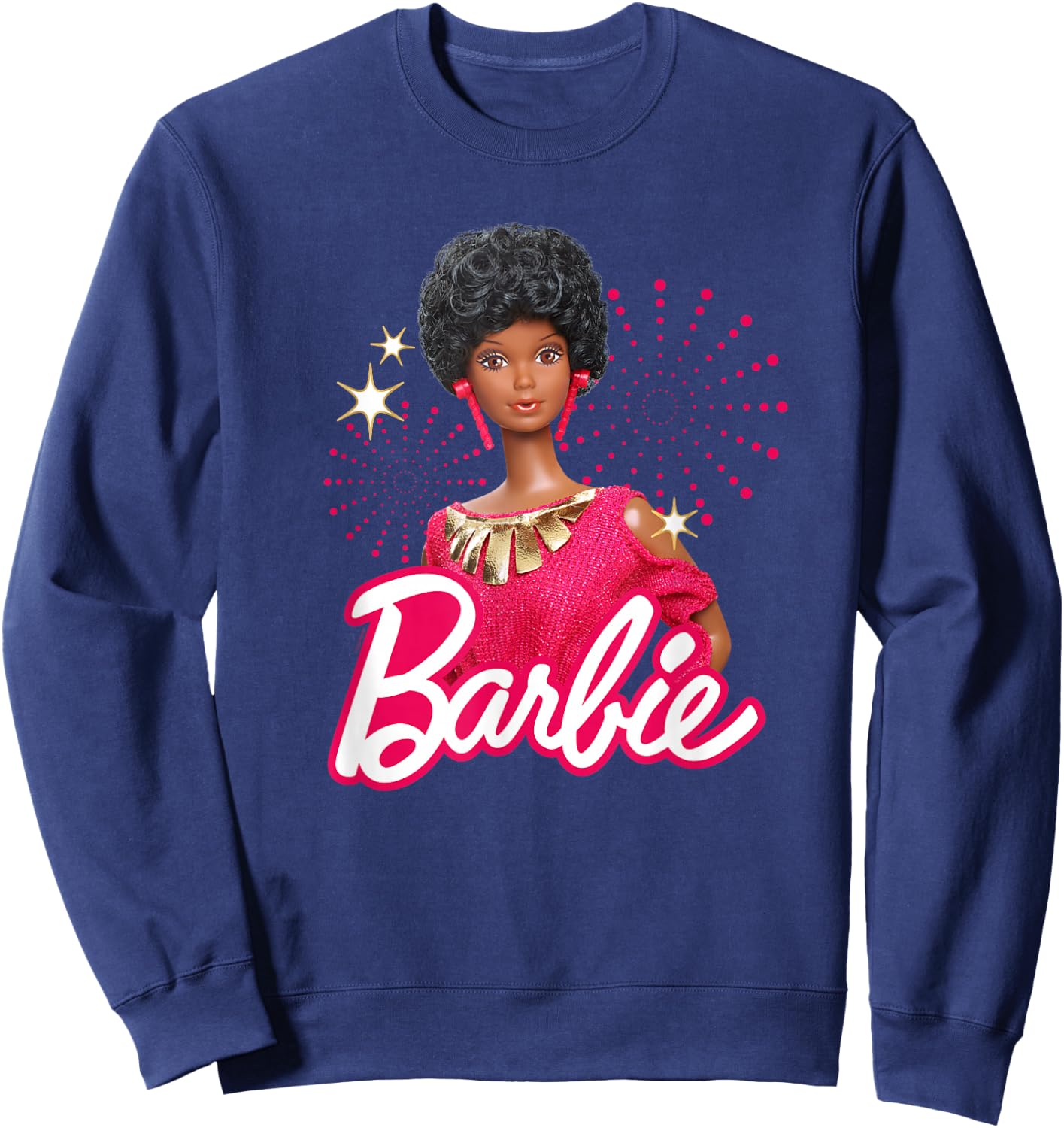 Barbie - 1980's Black Barbie and Logo Sweatshirt - Sweatshirt | Navy