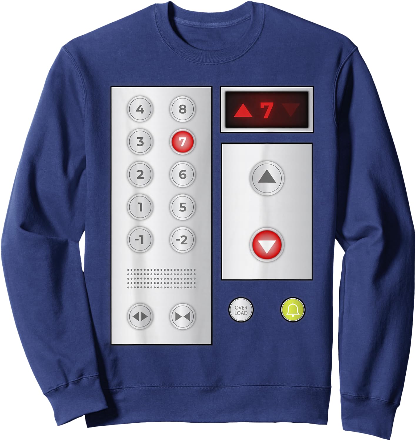 Cool Elevator Buttons Art Men Women Lift Halloween Costume Sweatshirt - Sweatshirt | Navy