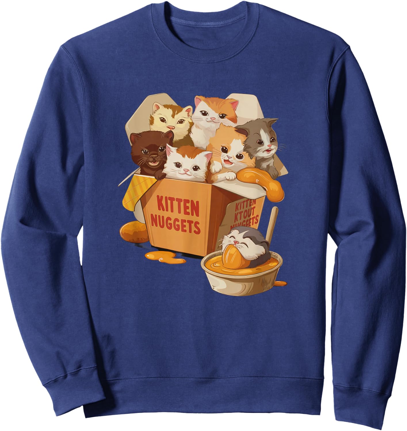 Kitten Nuggets Funny Cat Lover Pun Sweatshirt - Sweatshirt | Navy