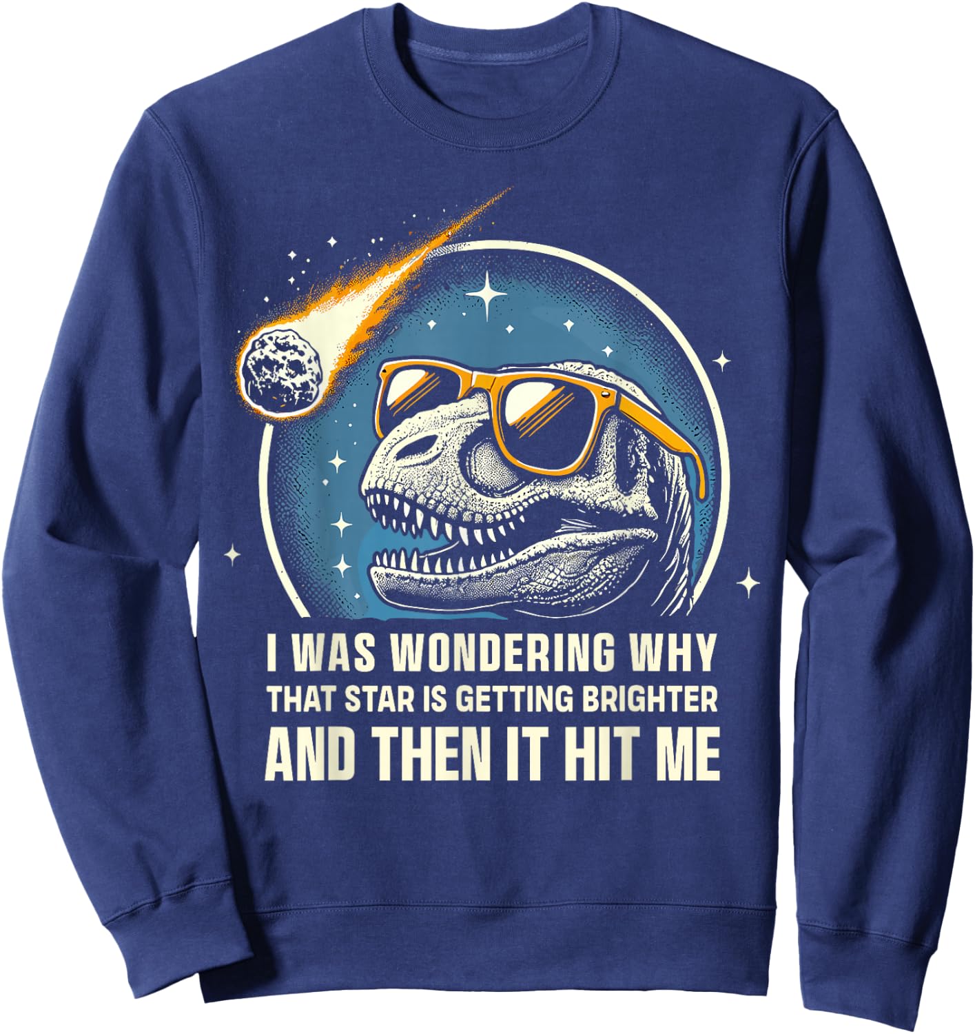 Dinosaur T-Rex Novelty Men Kids Women Funny Dinosaur Sweatshirt - Sweatshirt | Navy