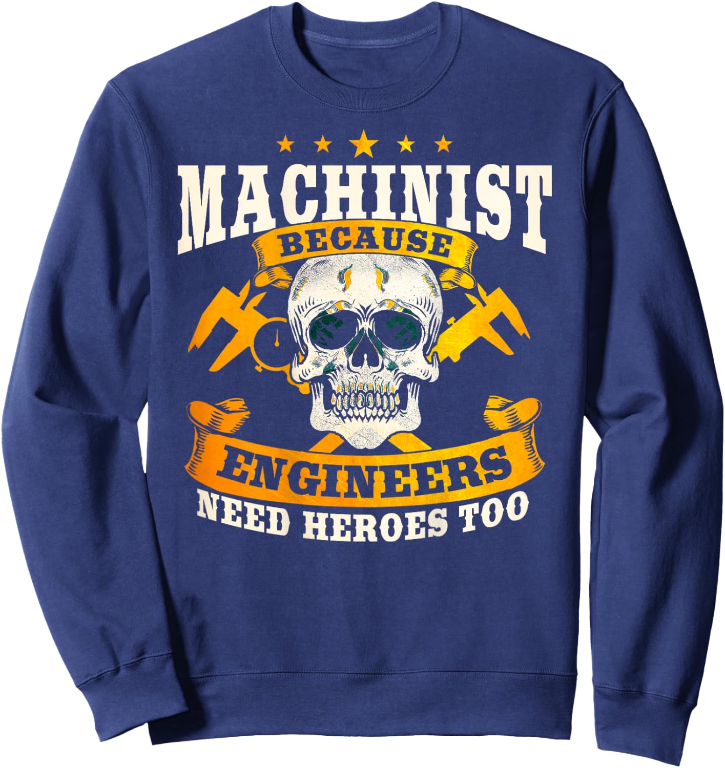 Machinist Gifts Design On Back Of Clothing Sweatshirt - Sweatshirt | Navy